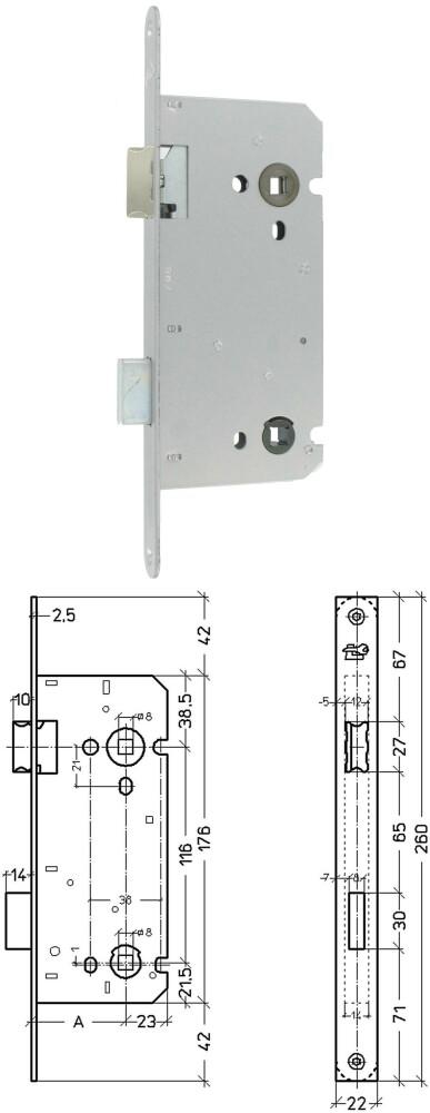 Litto Insteek WC-Slot Keerbaar Afgerond 96x50 mm