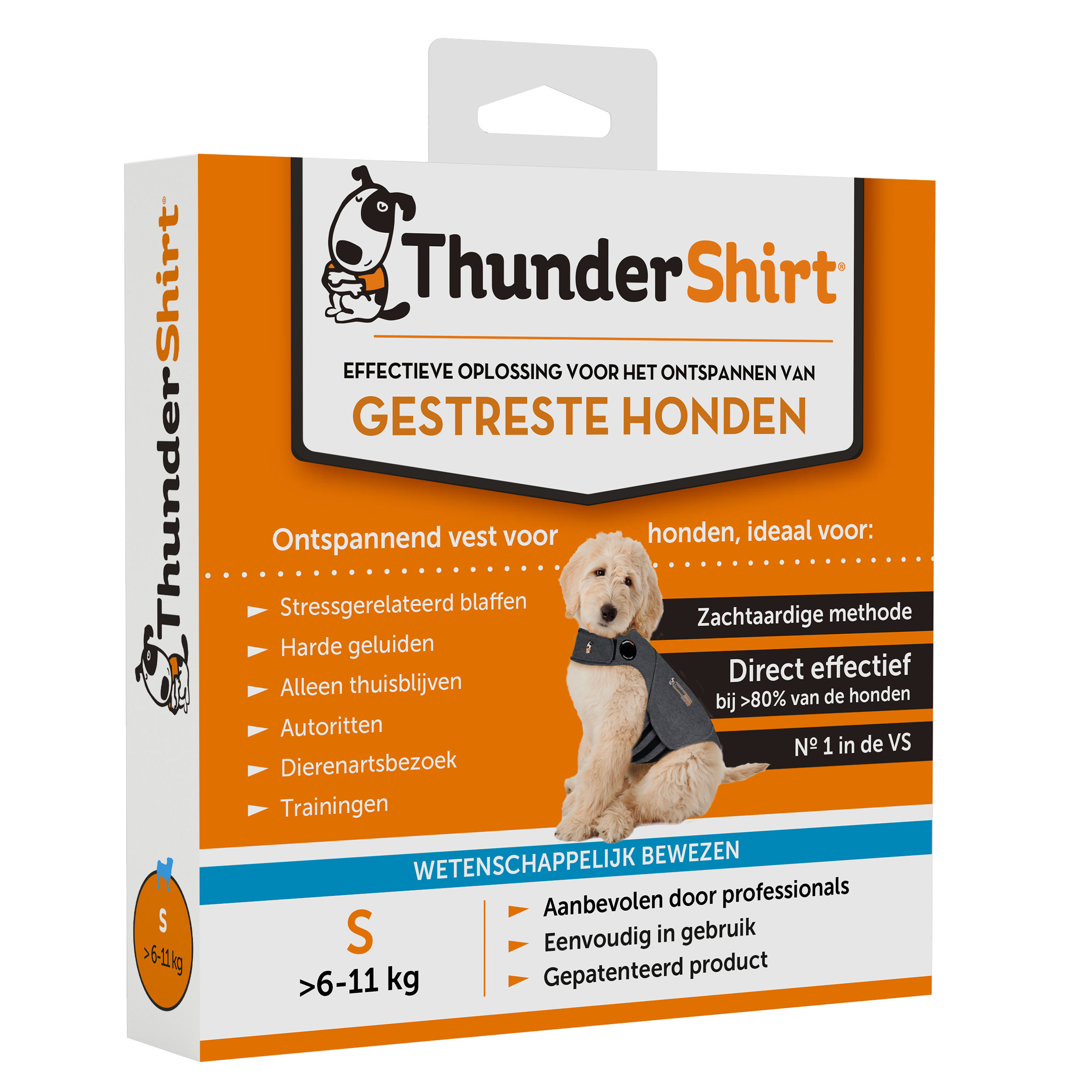 ThunderShirt Ontspannende Vest Hond S Direct Rustgevend - Zachte Methode