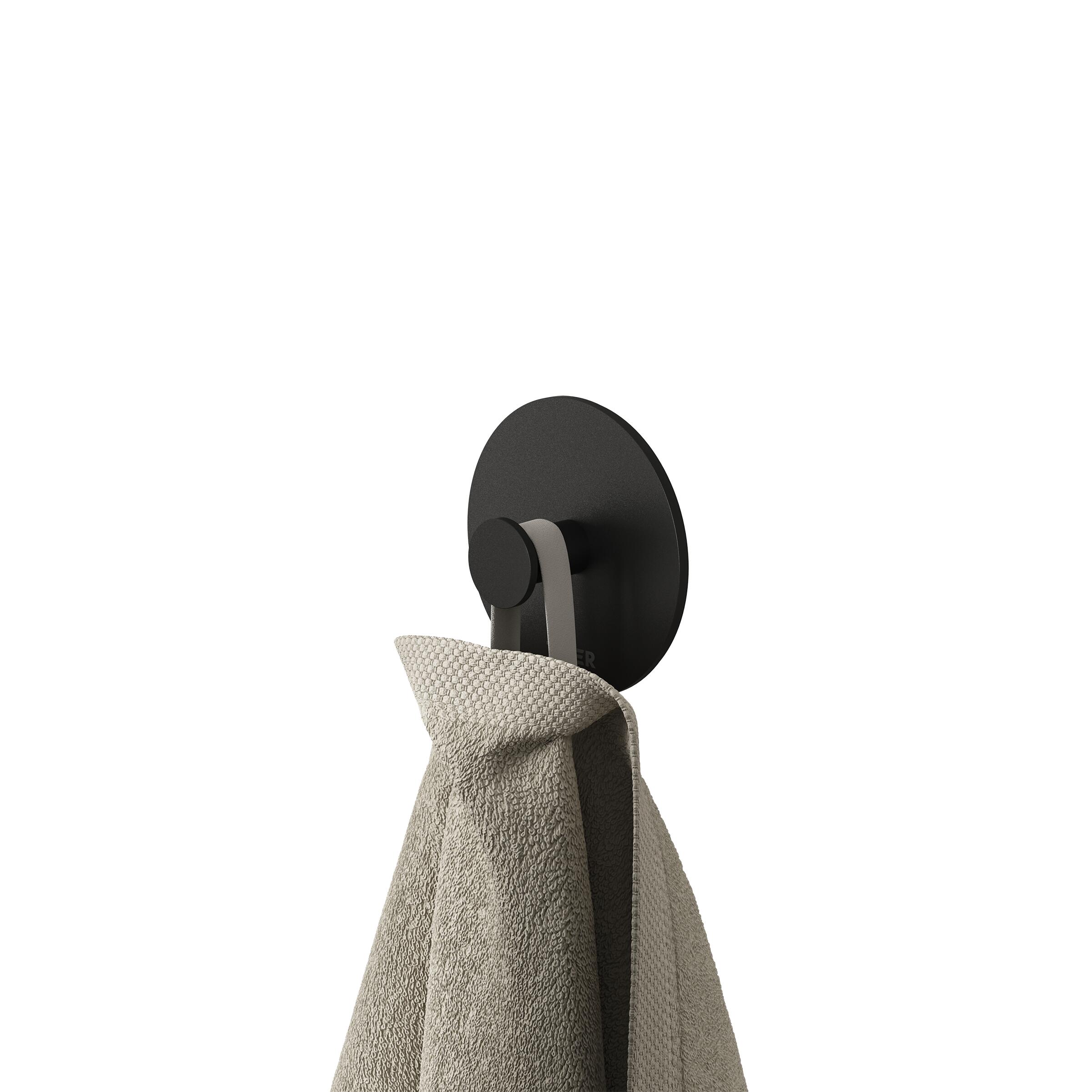 Tiger Handdoekhaak Base Mat Zwart