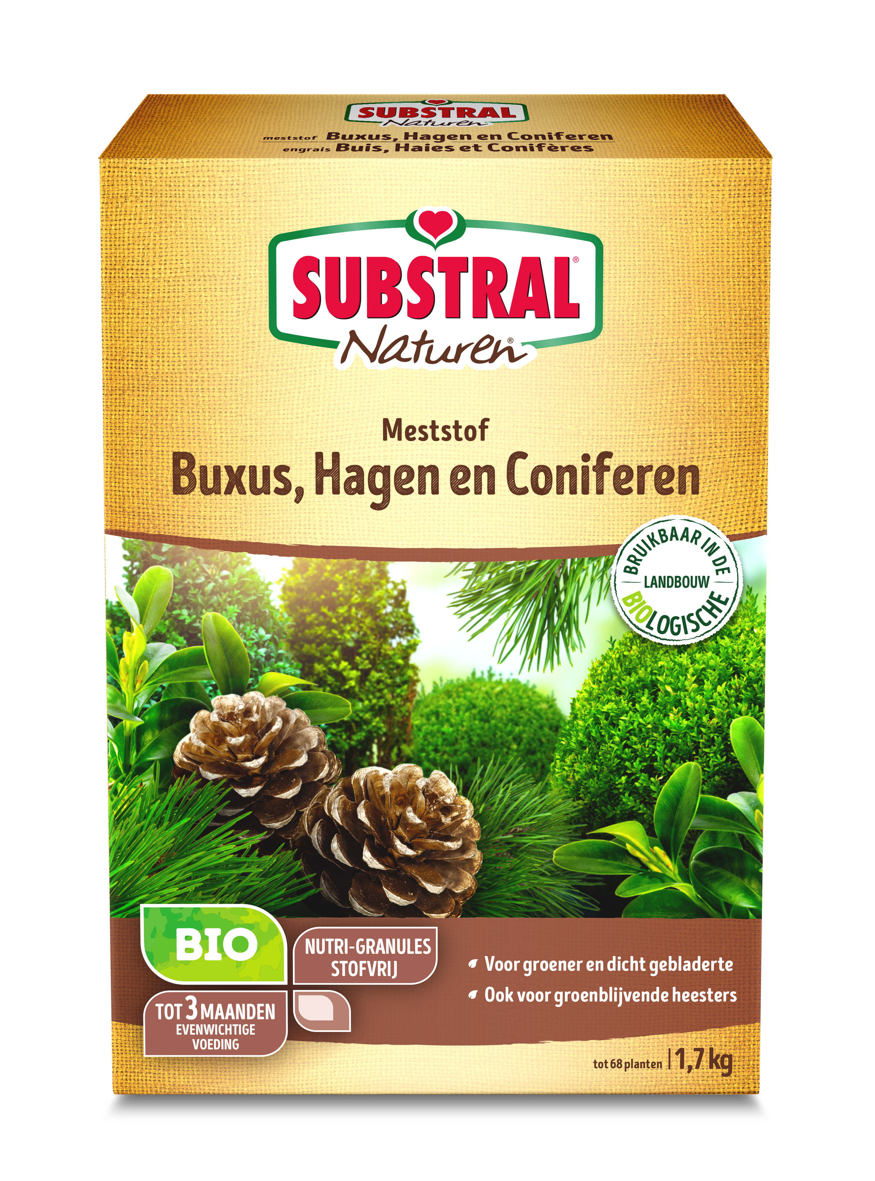 Naturen Meststof voor Buxus 1700 g ook voor Hagen en Coniferen