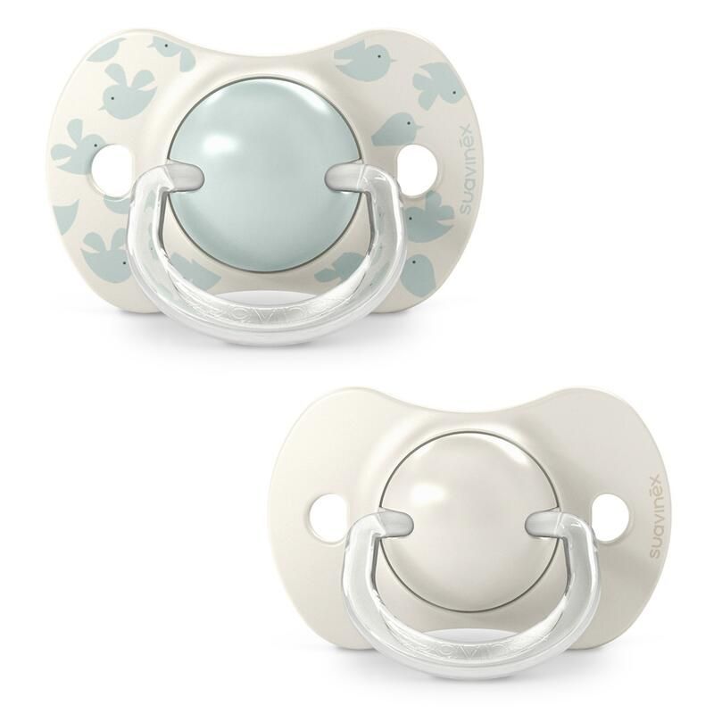 Suavinex Fopspeen SX Pro Birdies Silicone Symmetrisch Groen 6-18 maand - 2 stuks