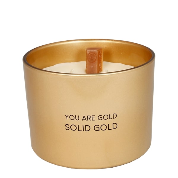 My Flame Geurkaars You Are Gold 11x8 cm - Bio Sojawas - Silky Tonka - 75 Branduren - 2 Lonten