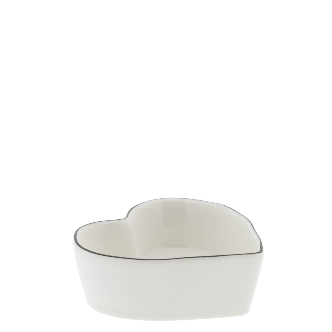Bastion Collections Bowl Heart 9.5x9.5x3.5 cm - Edge Black - Keramiek