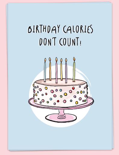 Kaart Blanche Wenskaart Birthday Calories