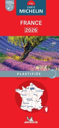 Michelin Kaart Frankrijk 2026 Geplastificeerd