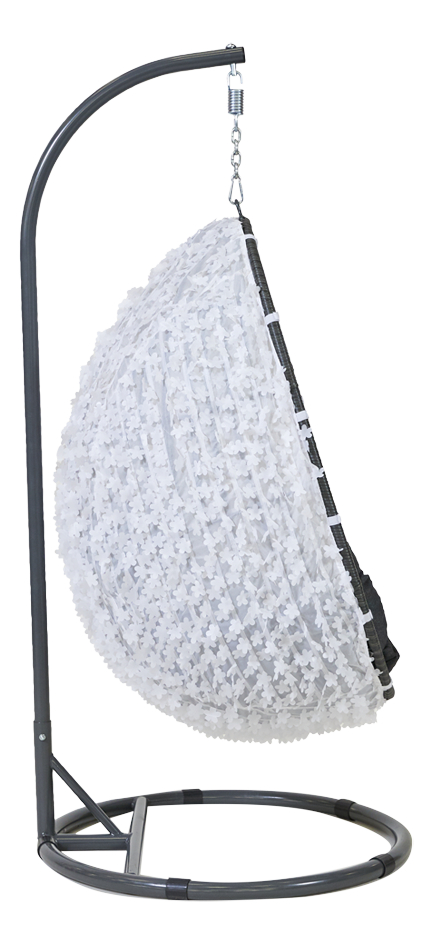 Decoris Cover voor Hangstoel Wit Bloemen