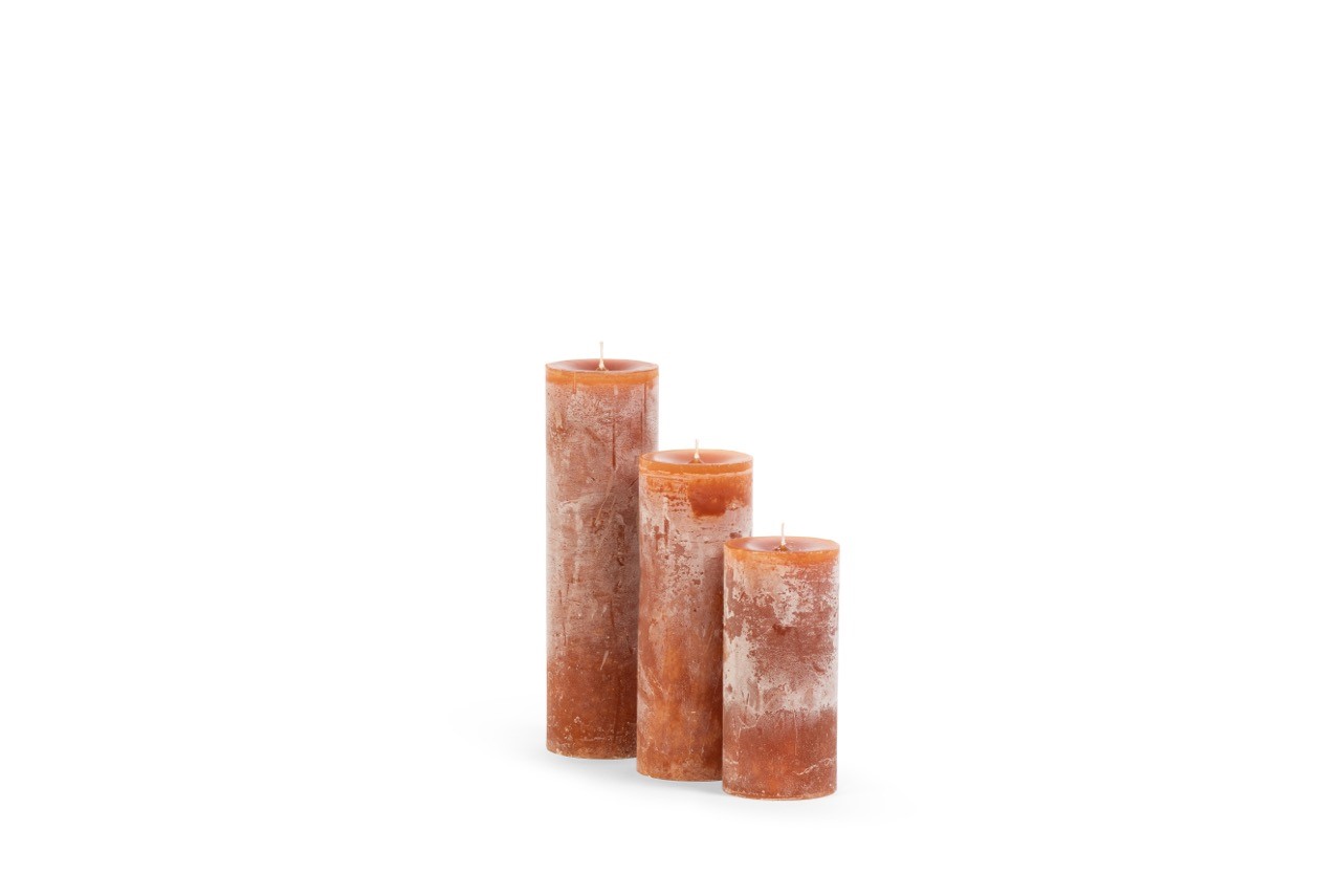 Dekocandle Cilinderkaars 8.6x10cm Cognac