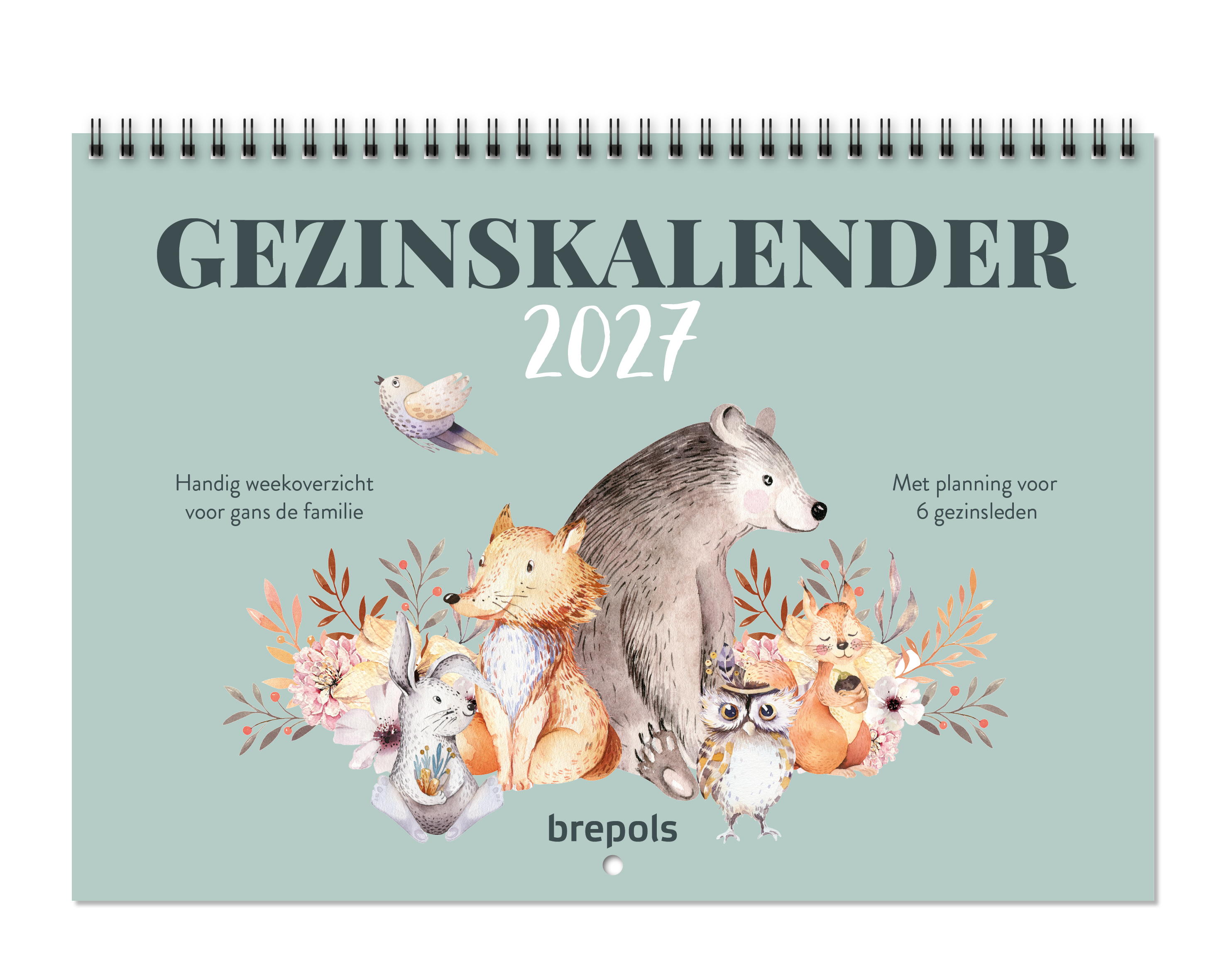 Brepols Gezinskalender 2027 Weekoverzicht Blauw 31x22 cm