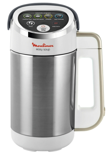 Easysoup, Soep Blender, 1000 Watt, 1.2 L Automatische programma's, Inox Beker