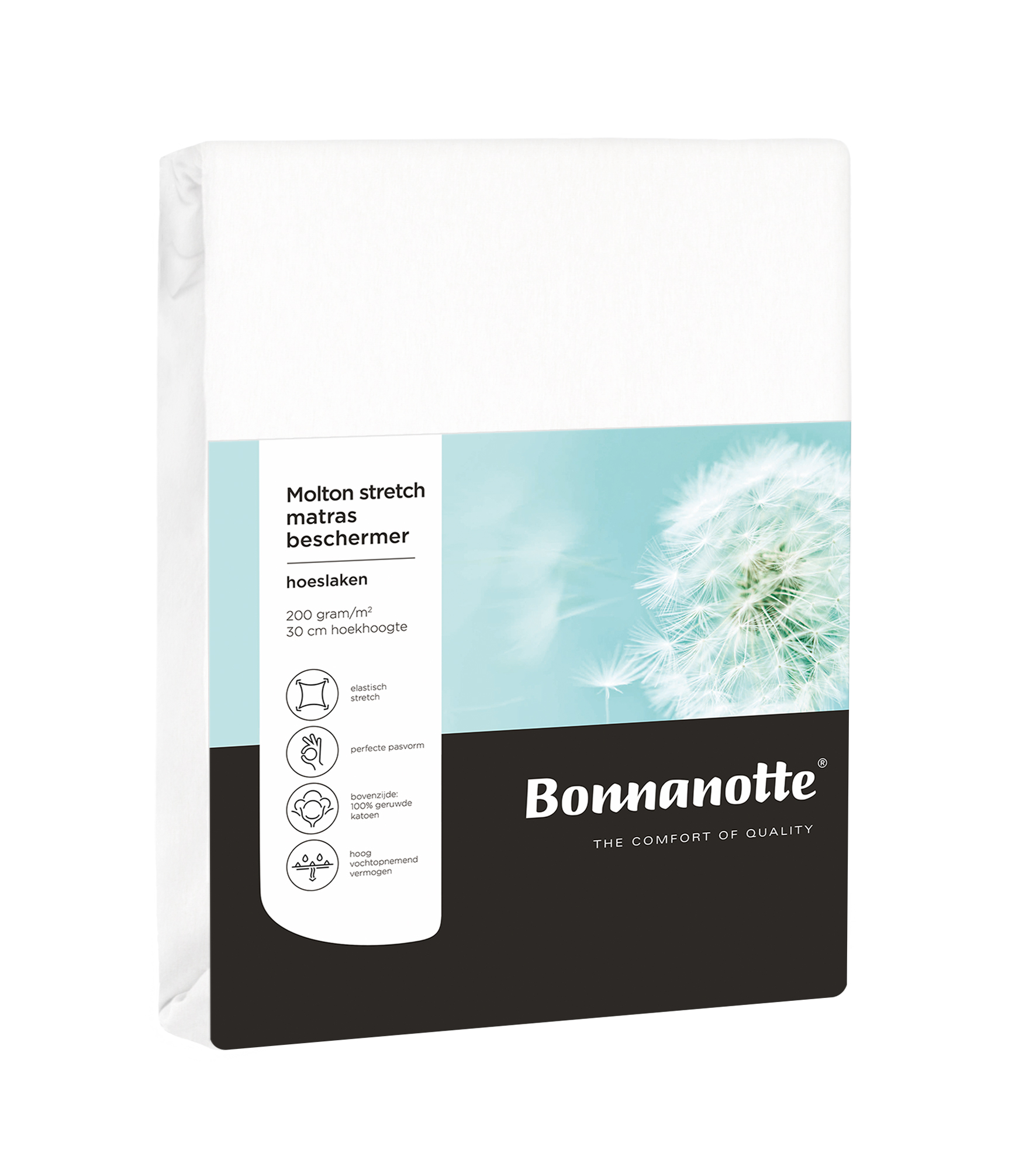 Bonnanotte Matrasbeschermer Stretch 90x200 cm Molton 200 g