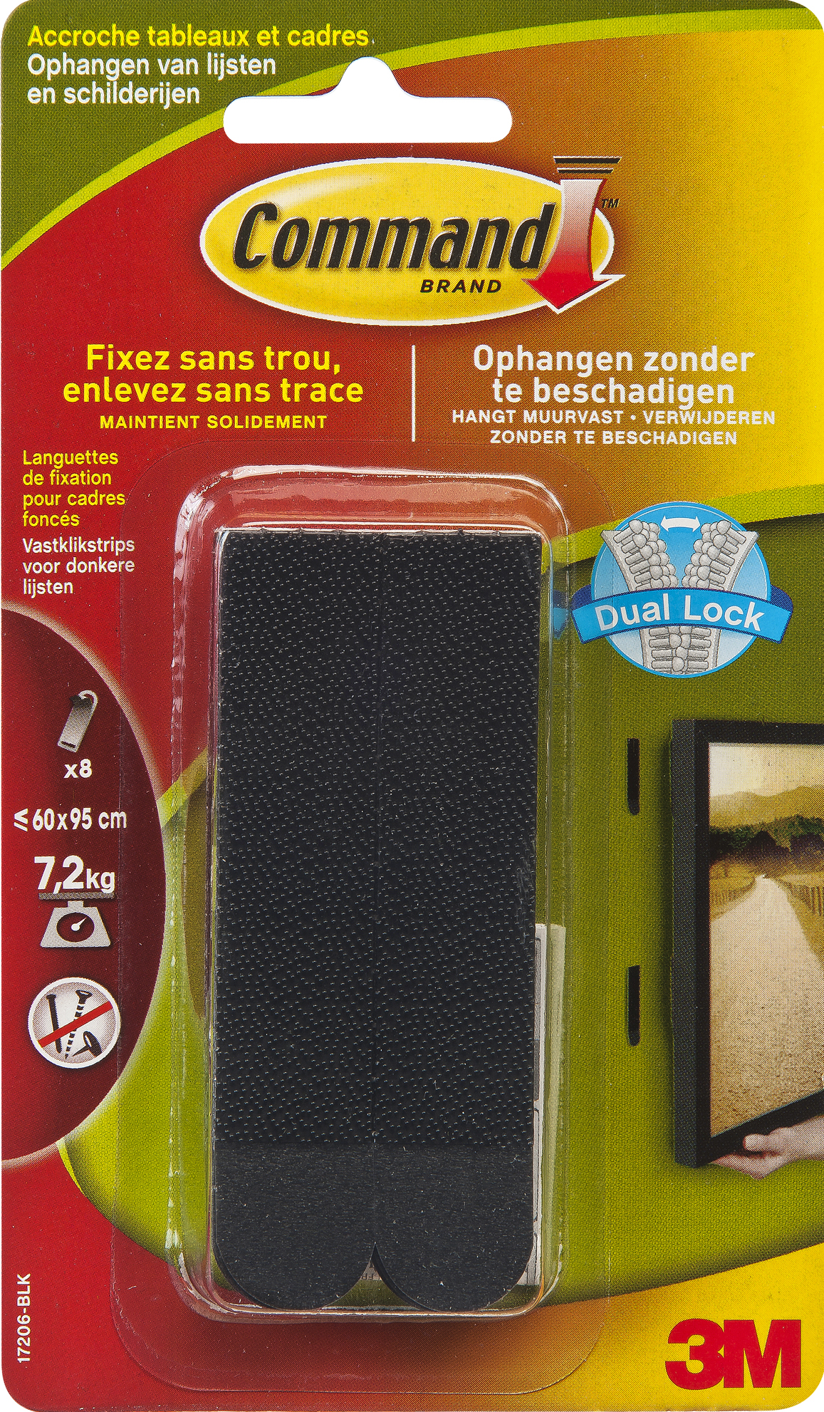 Command by 3M Vastklikstrips Groot voor Donkere Lijsten