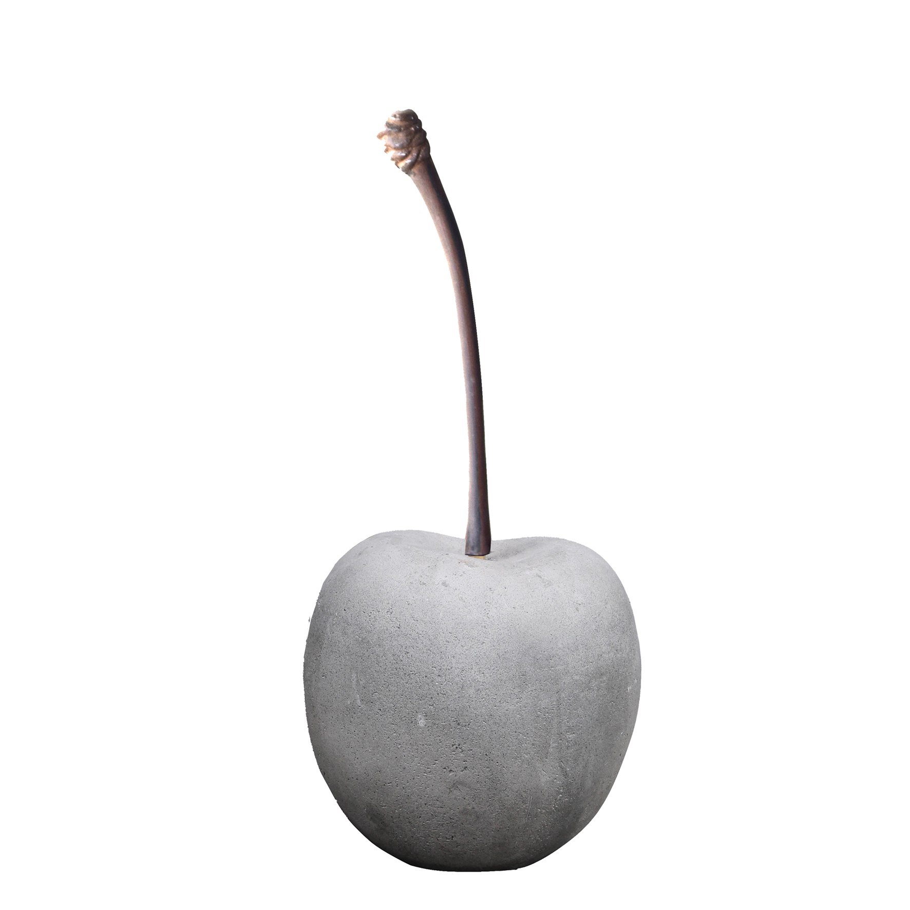 Beeld Kers - 21x19x19cm Cement Grijs - Geschikt voor Buiten