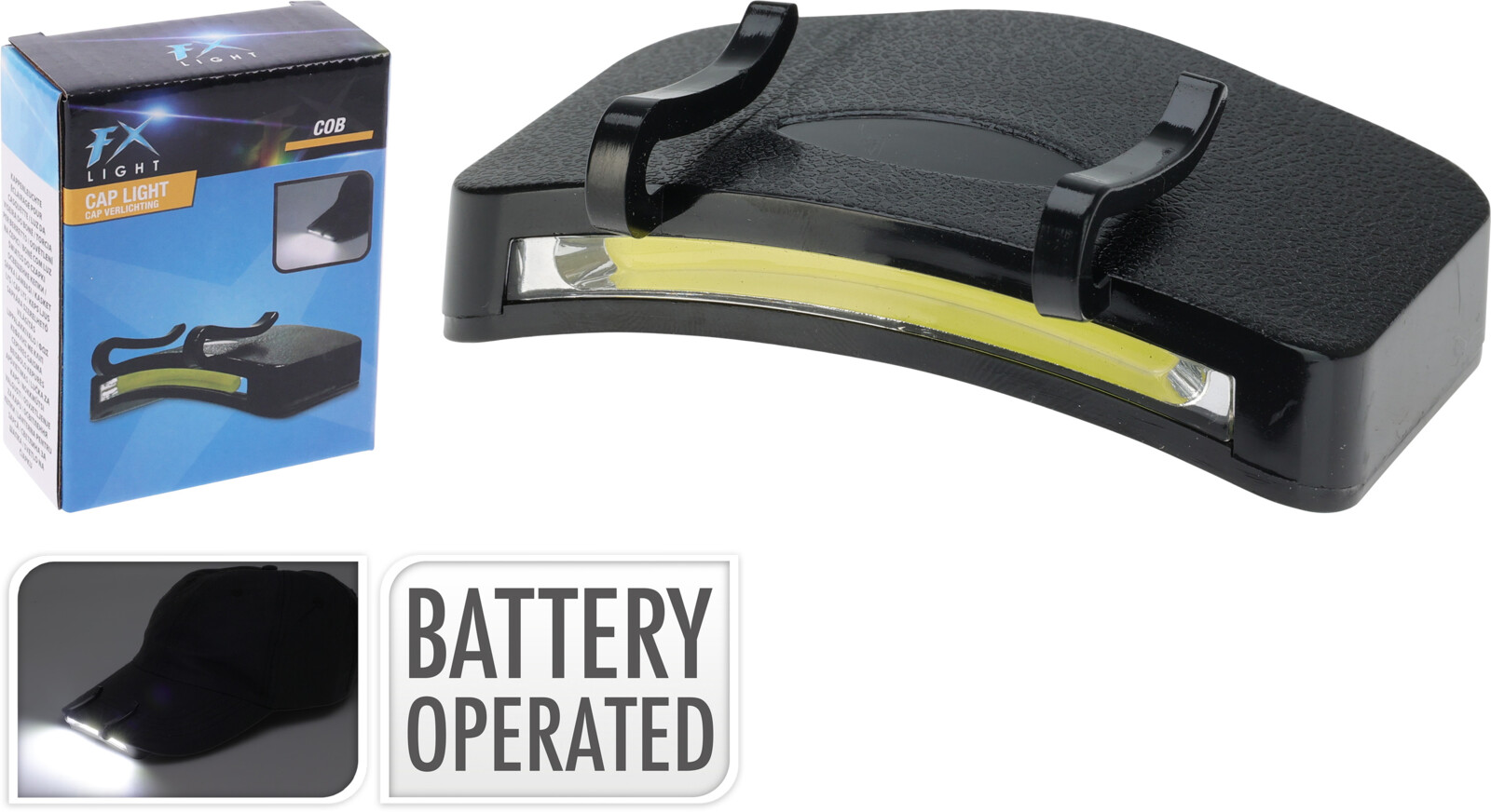 Hoofdlamp Zwart voor Pet met Clip - 9x6x2 cm - excl. Batterijen