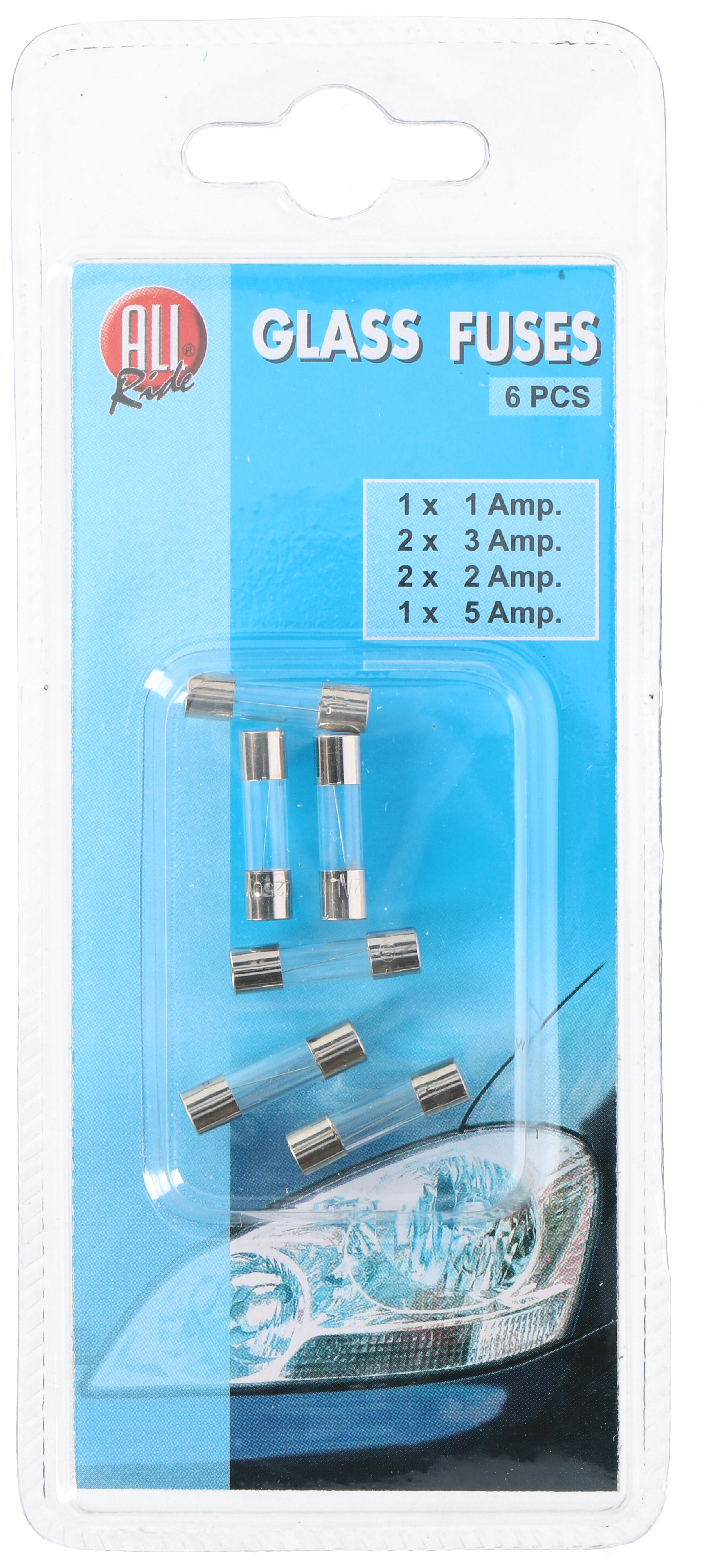 Glaszekeringen 6 stuks assorti