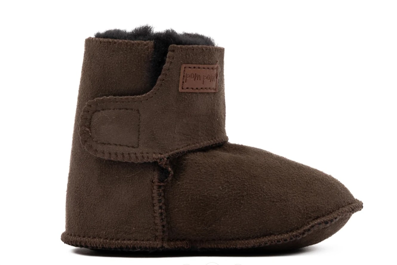 Pom Pom Laars Baby Unisex Sheepskin Dark Brown