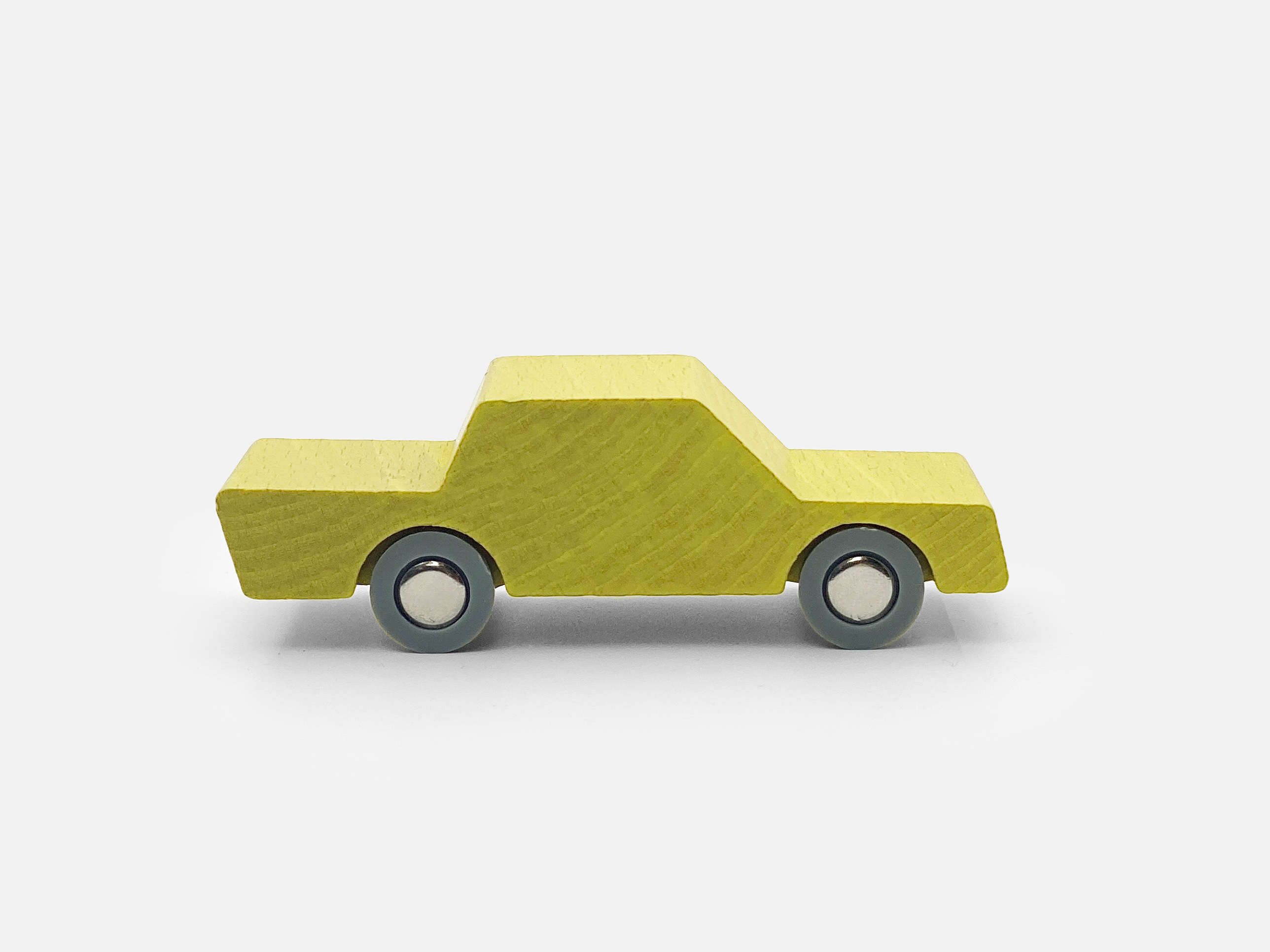 WaytoPlay Car Back & Forth Wood Geel