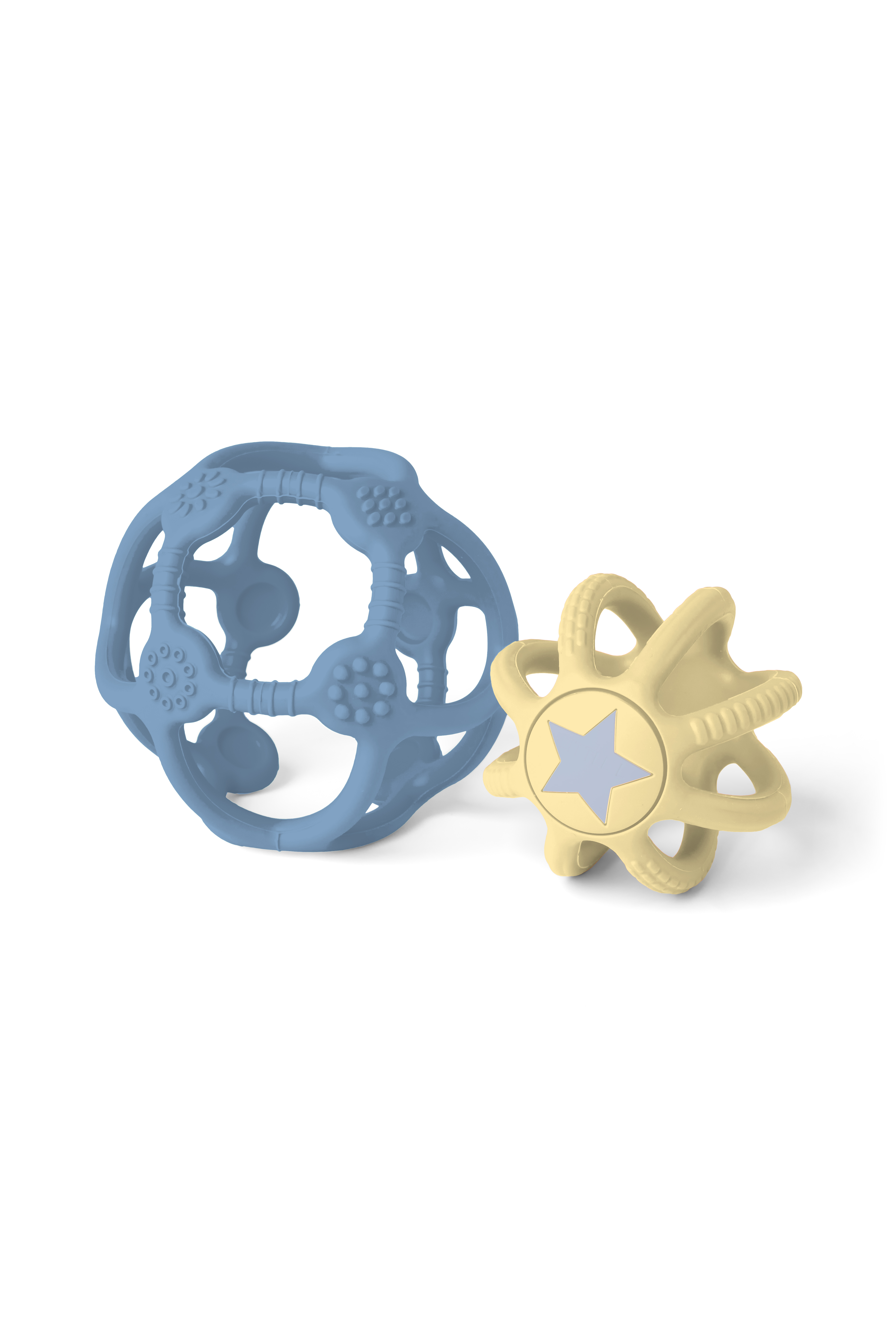 Little L set 2 Sensorische Bijtballen Blauw-Geel