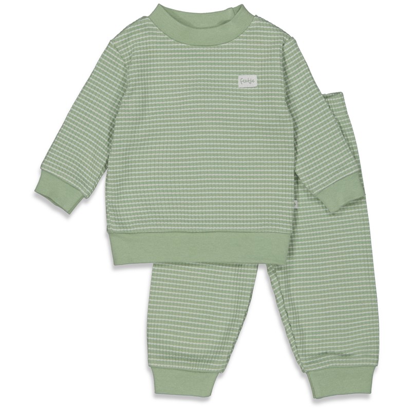 Feetje Wafelpyjama Baby Groen melange