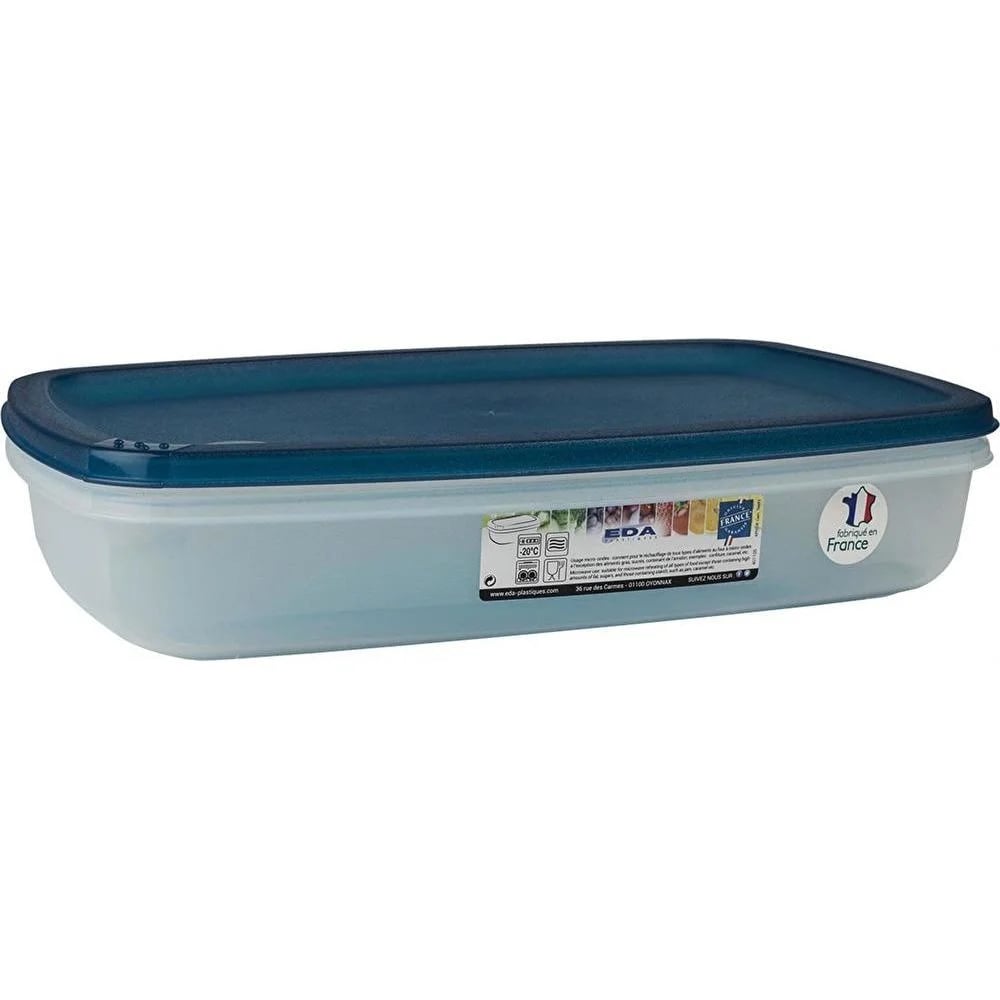 Bewaardoos Transparant/Blauw 2l - 29x19x5.5 cm