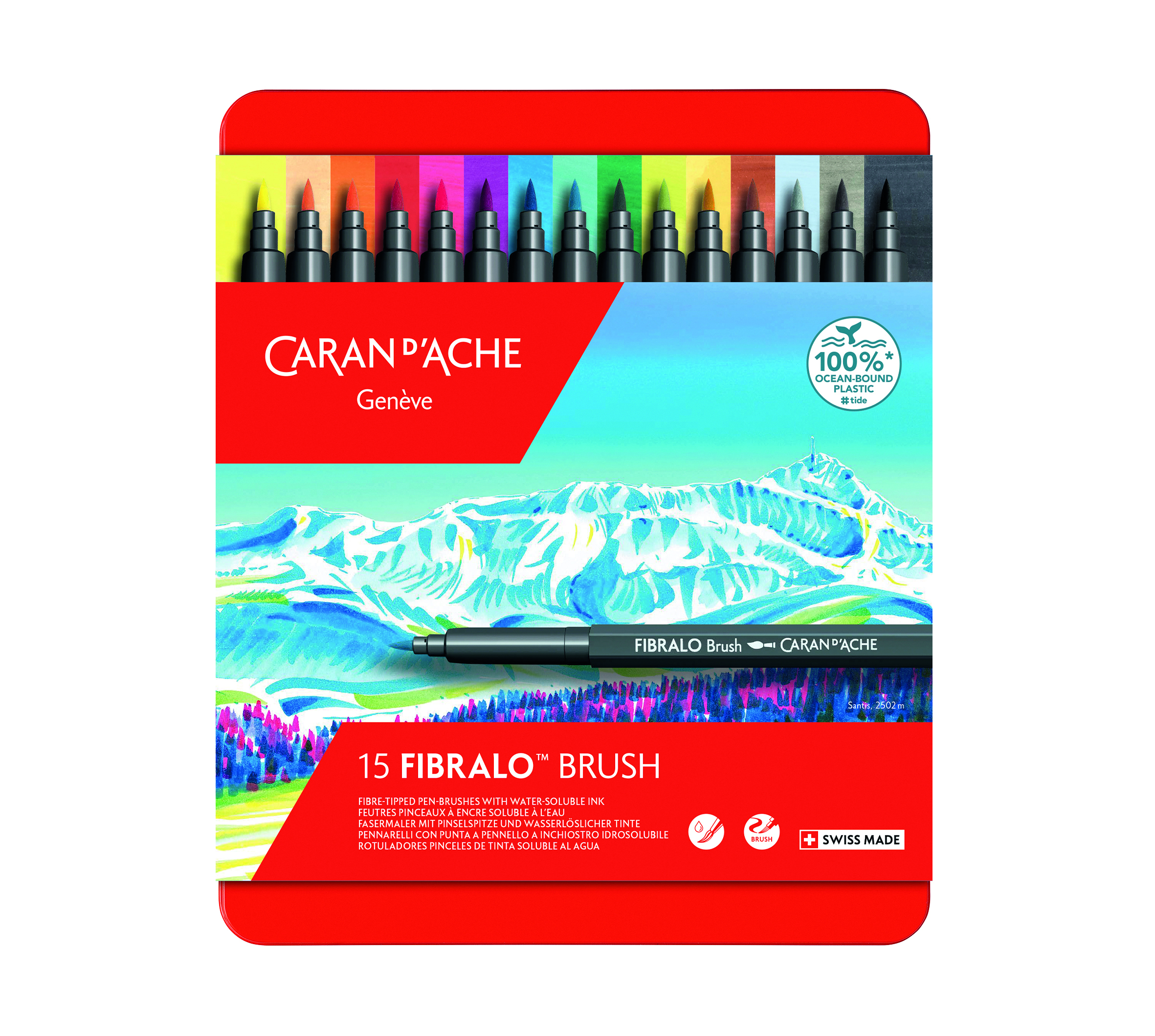 Caran d'Ache Fibralo Brush Viltstiften 15 stuks