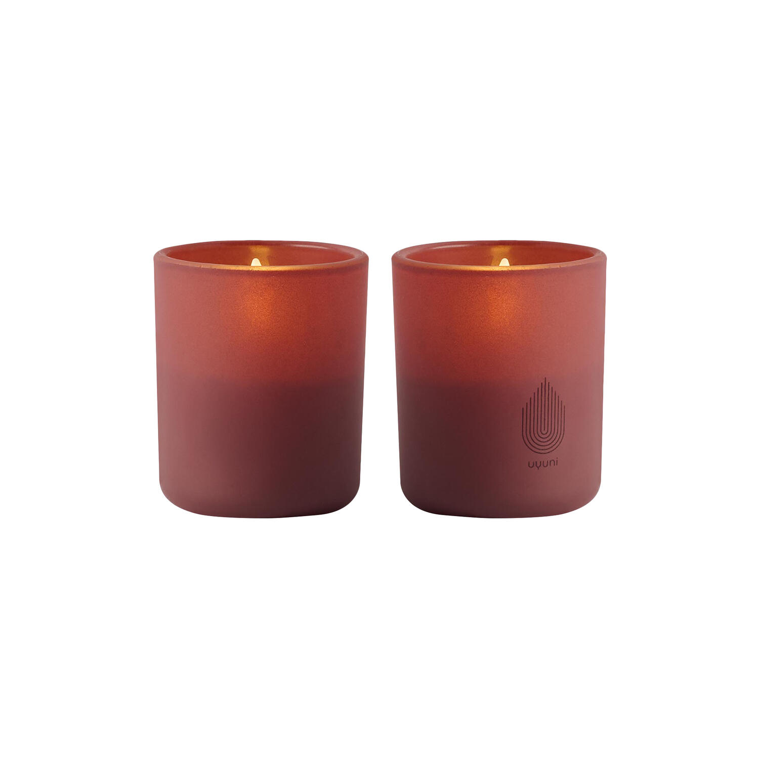 Uyuni Lighting Kaars op Batterij Wine Red set 2 stuks 6x7 cm - Glas - op Batterijen (excl.)