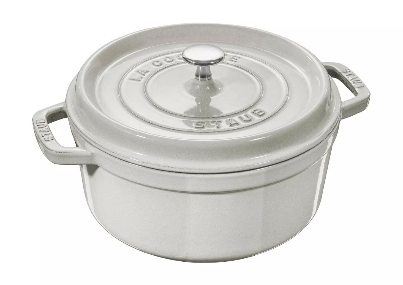 Staub Cocotte White Truffle 24cm - Gietijzer - 3.8l - alle Vuren