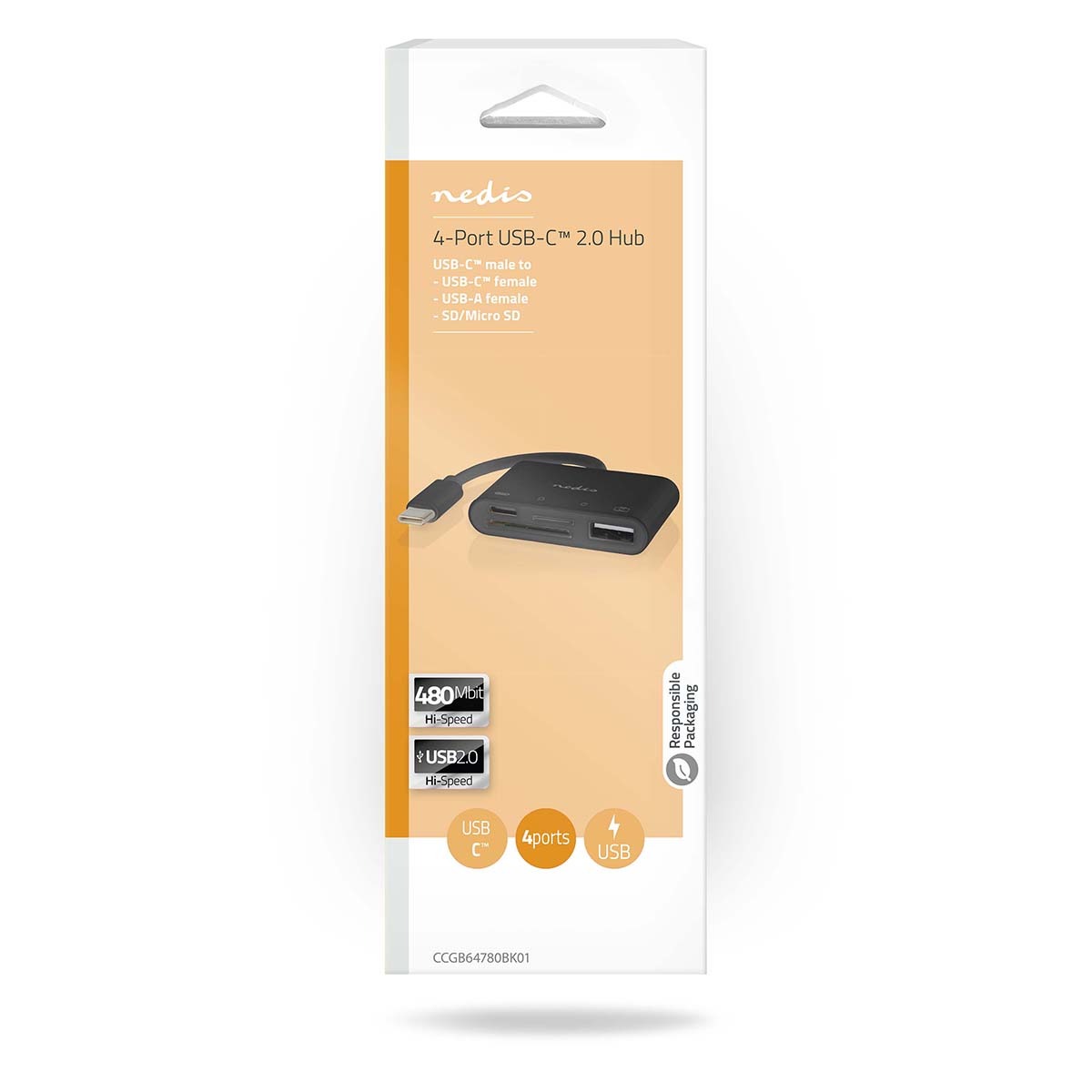 Nedis USB-Hub 4 Poorten USB-C/USB-A/USB 2.0/SD & MicroSD
