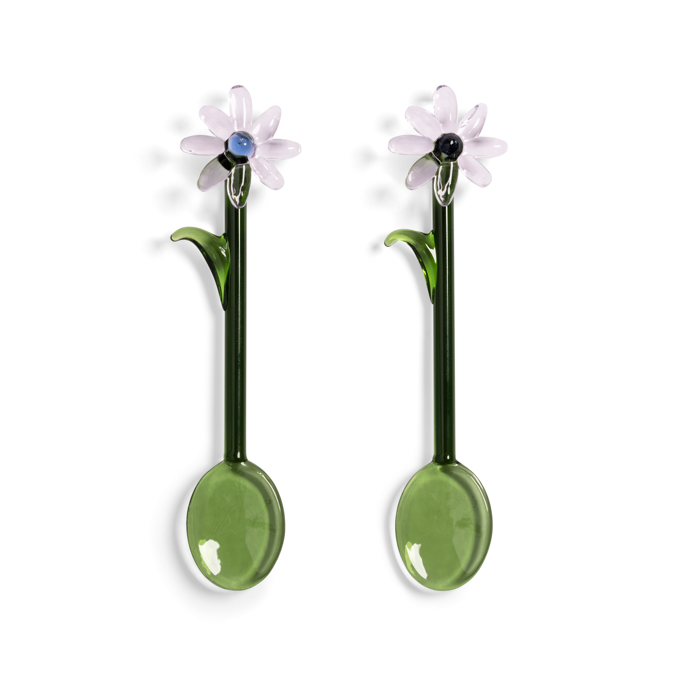 Klevering Lepel Flora PInk 13.5cm set 2 stuks - Borosilicaatglas