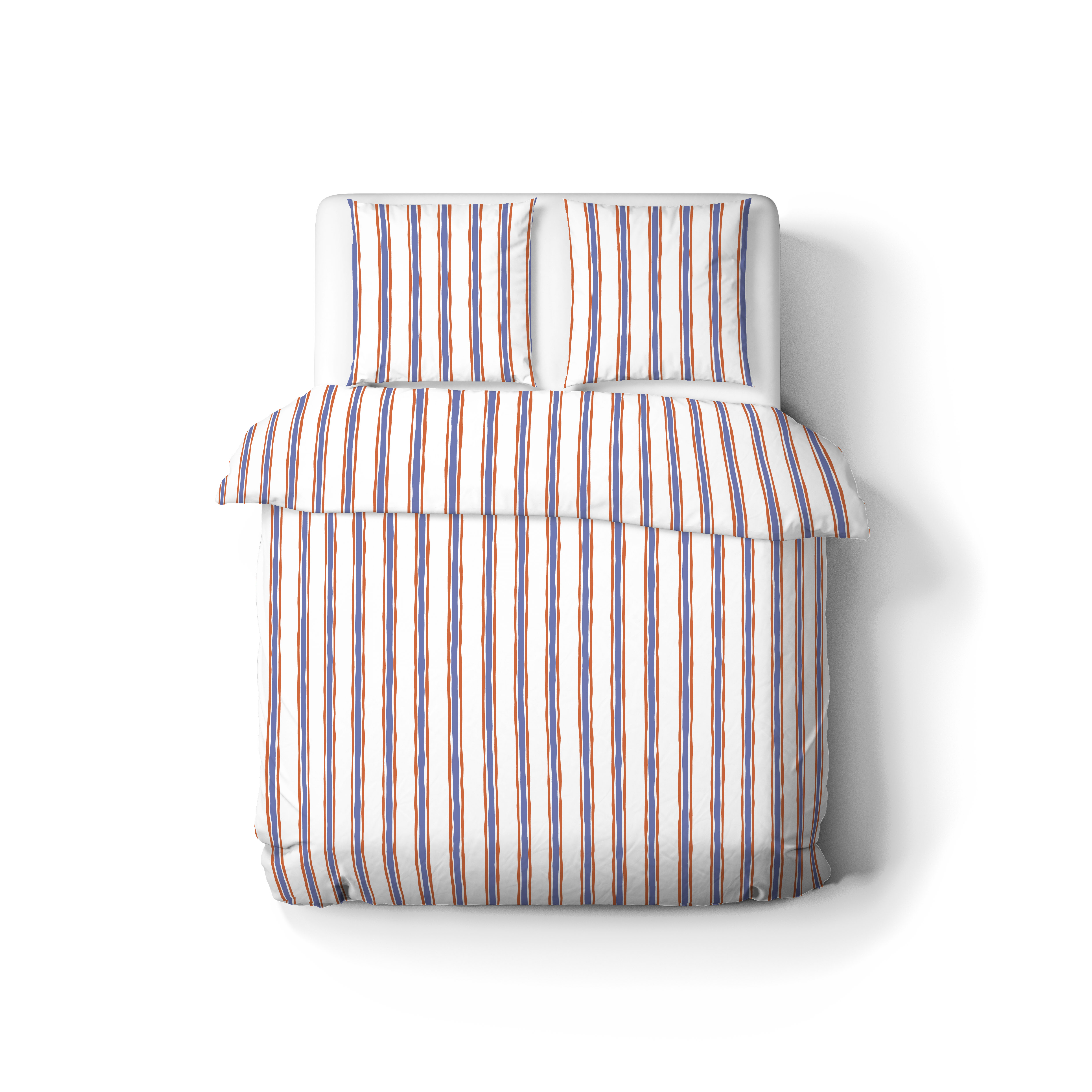 Mistral Home Dekbedovertrekset Malo Stripe 240x220 cm Katoen Blauw Oranje