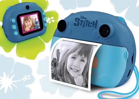 Disney Stitch Print Camera, groot scherm, 32 Gb, oplaadbaar met 3 rollen