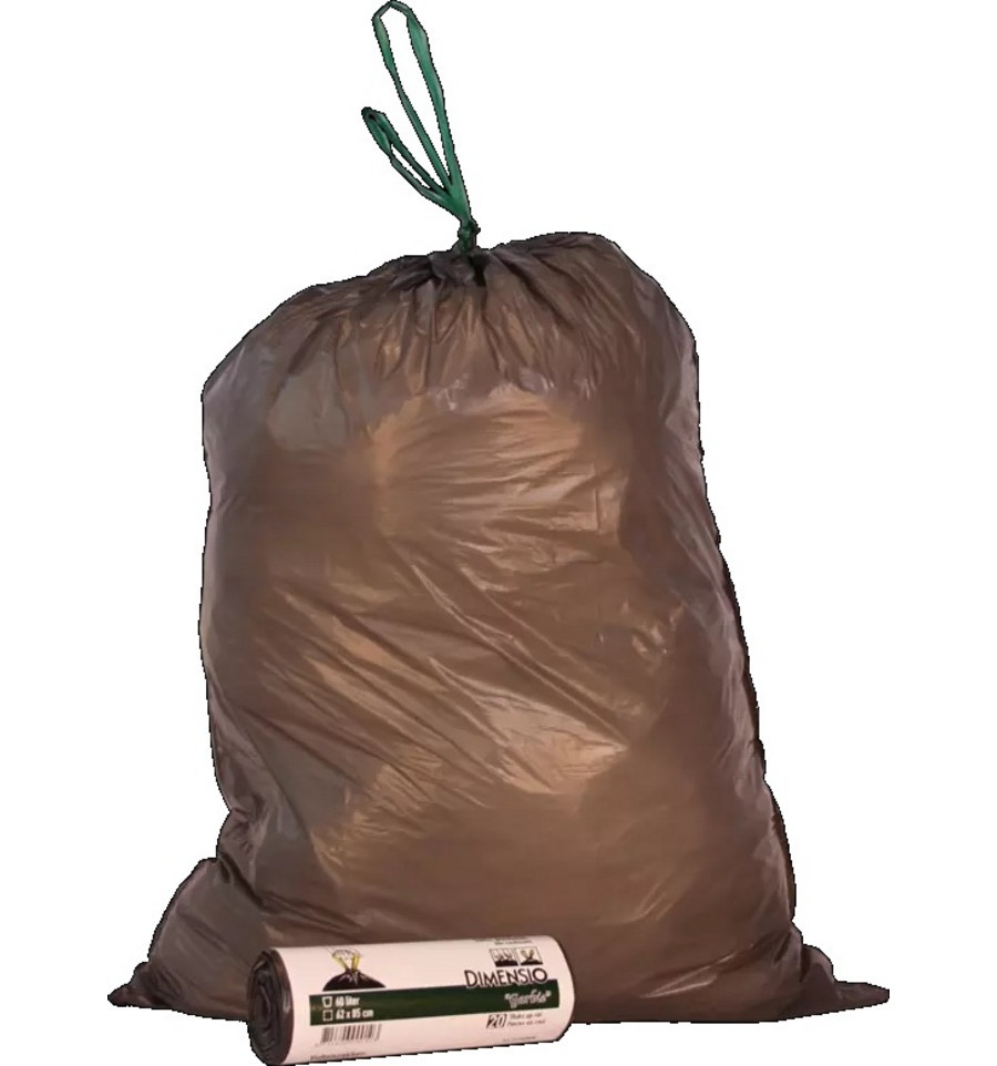 Huisvuilzakken LDPE 70 x 100cm Trekband T50 Zwart 20 stuks