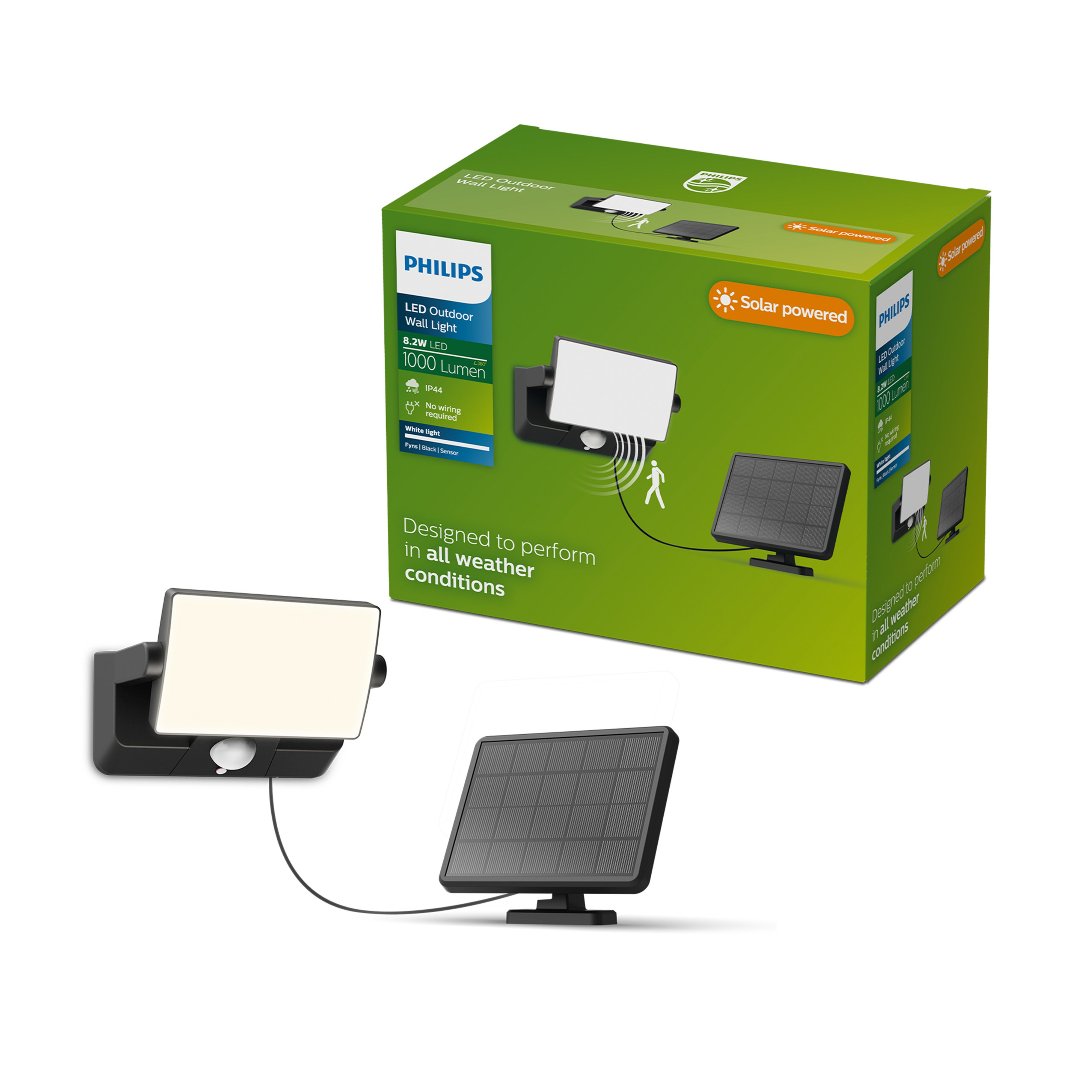 Philips Fyns Verstraler Outdoor Zwart 8.2W 1000lm 3000K