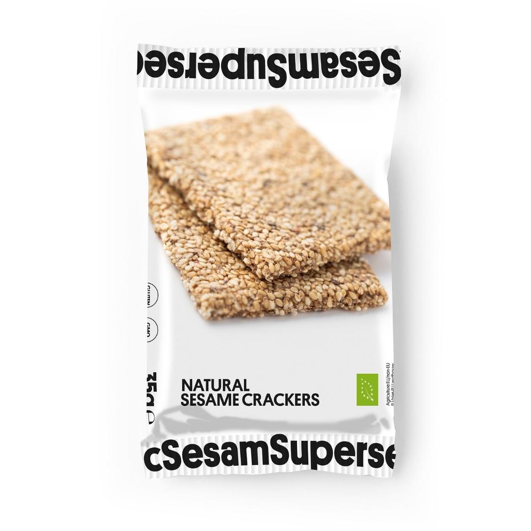 Heroes & Monsters Natural Sesame Crackers 35g - Bio - Supersec