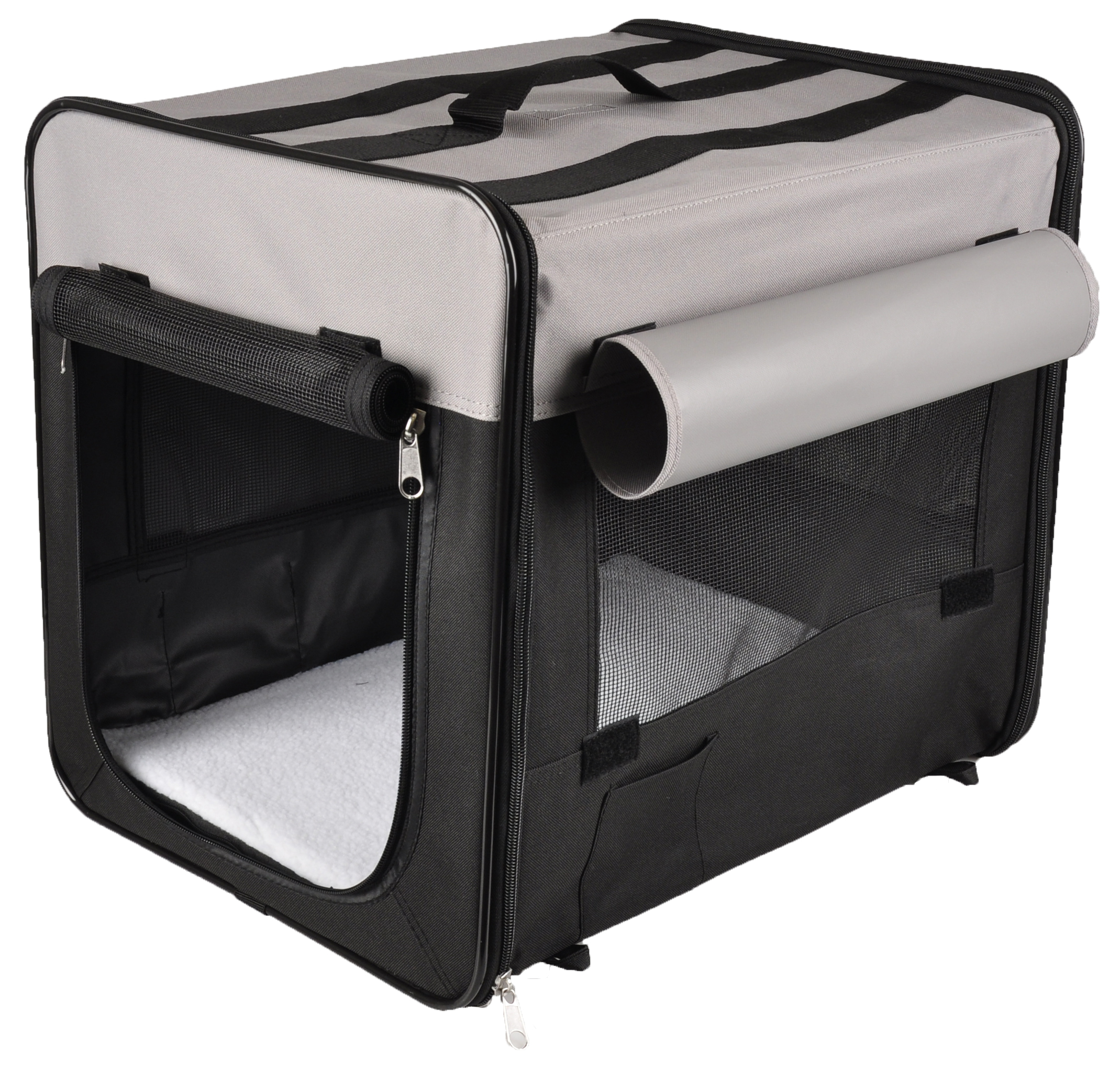 Flamingo Transportmand Smart Top Plus Zwart / Grijs 79 cm
