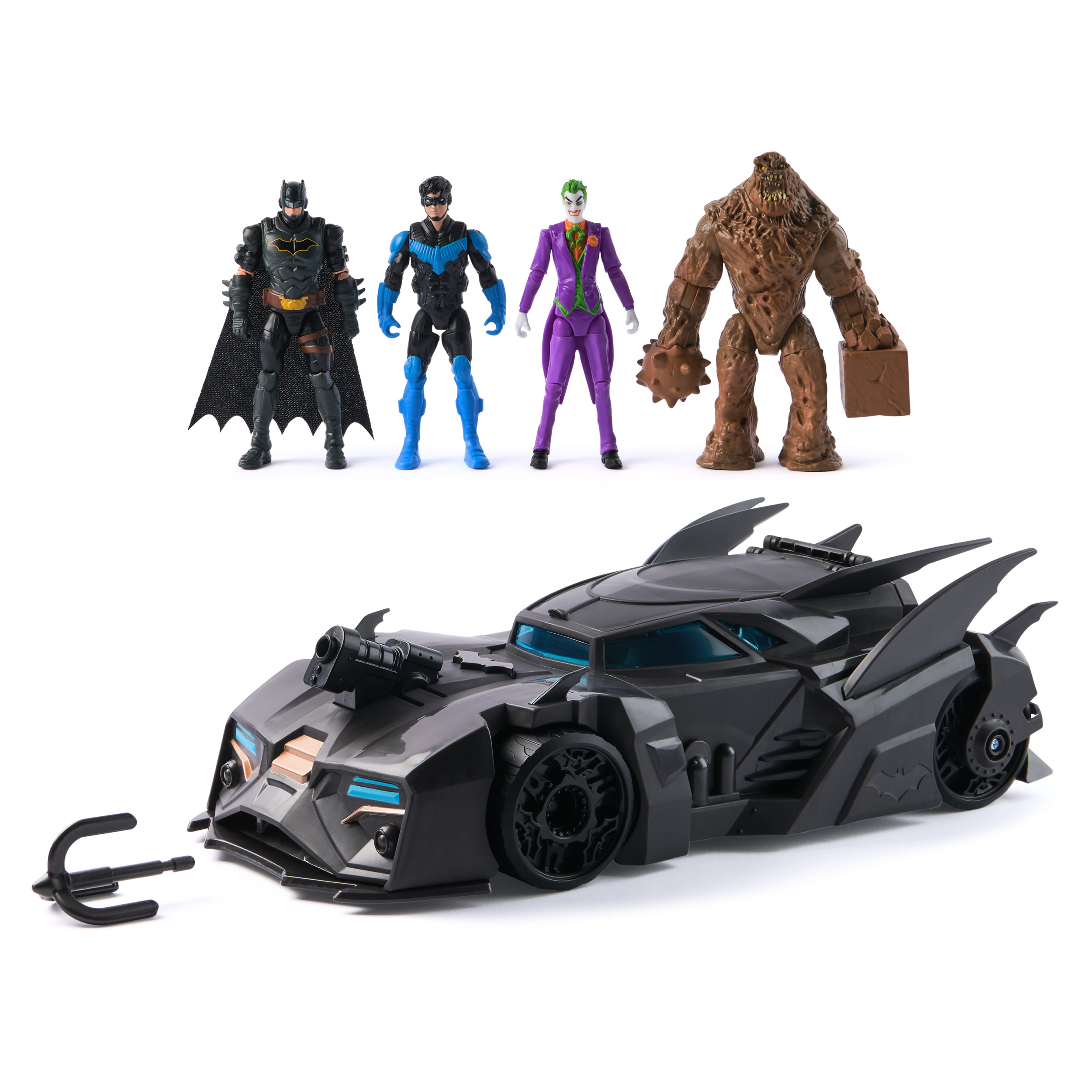 Batman Crusader Bundle, Batmobile met 4 basic 10 cm Figuren