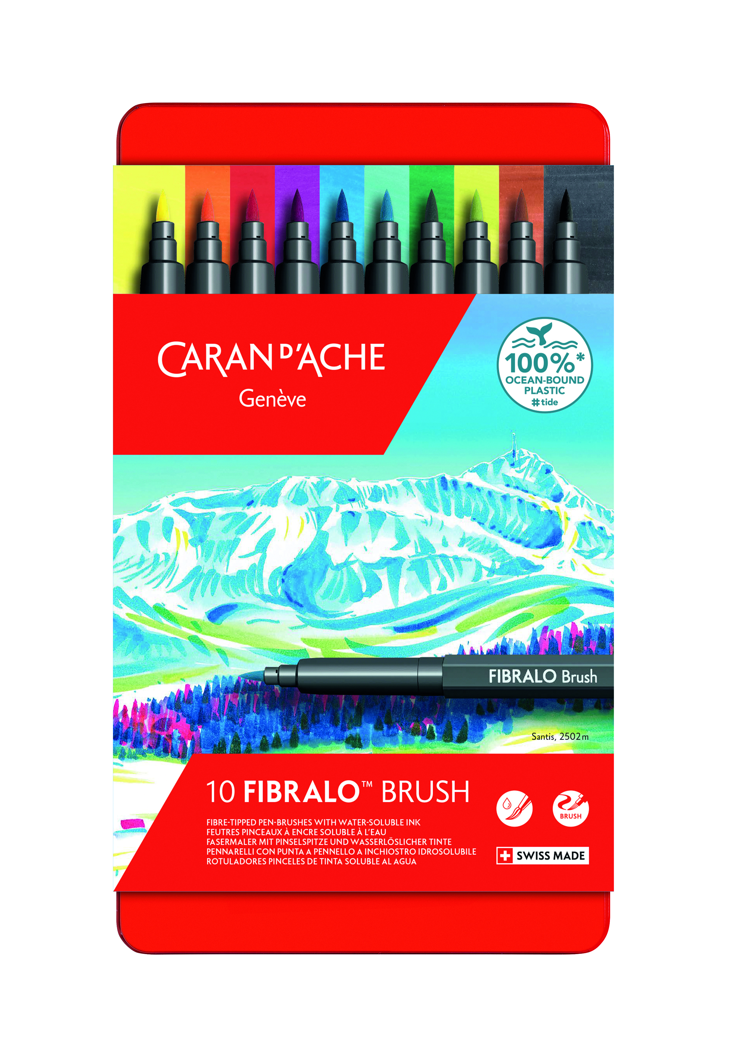 Caran d'Ache Fibralo Brush Viltstiften 10 stuks