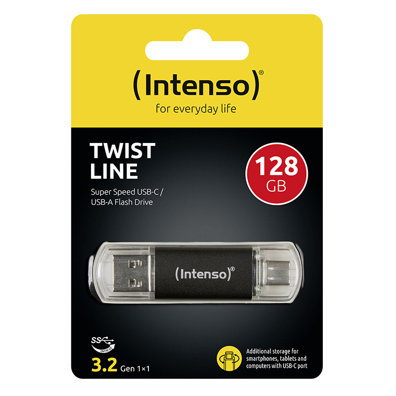 Intenso Twist USB Flash Drive 3.2 Stick USB-C en USB-A 128 GB 