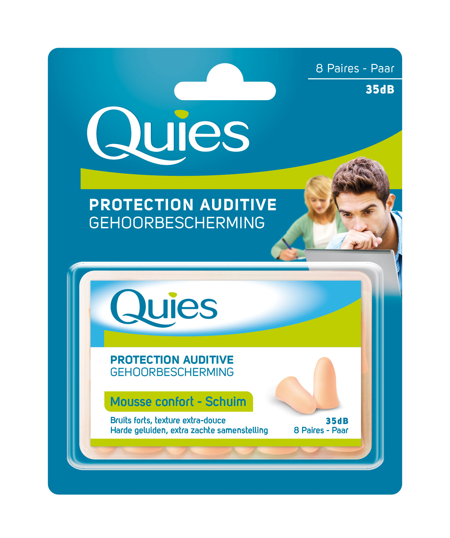 Quies Oordopjes Schuim - 16 Stuks Huidskleur