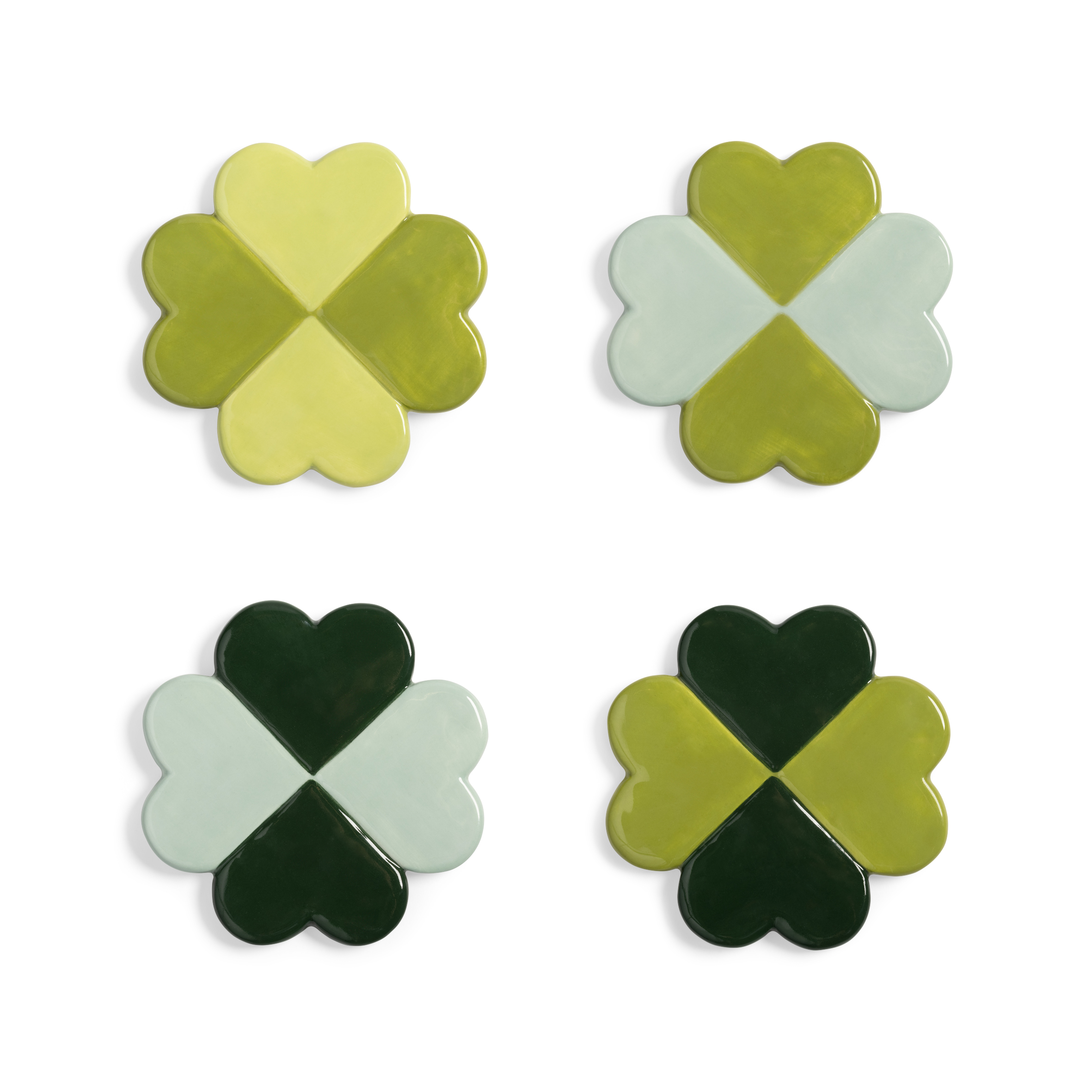 Klevering Glasonderzetter Lucky Clover 10cm set 4 stuks