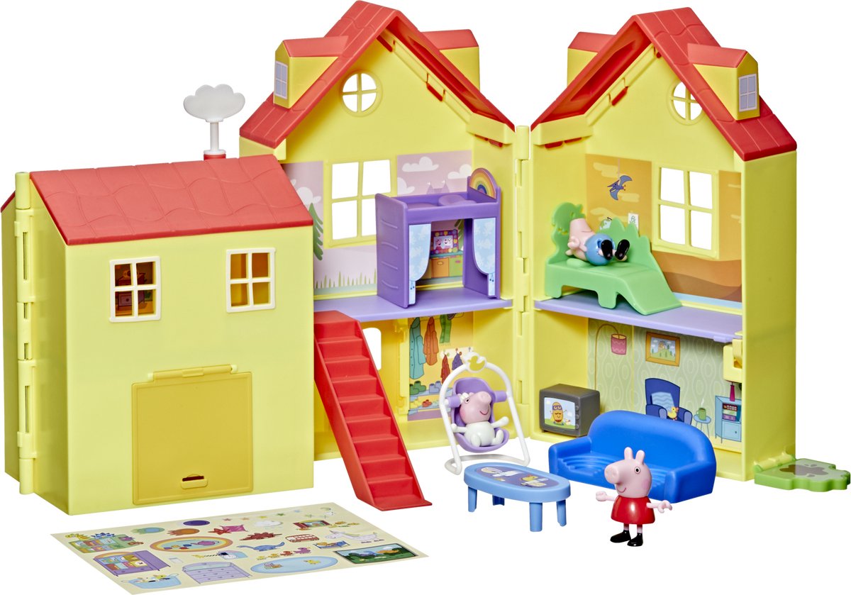Peppa Pig, Peppas Groot Familiehuis met 4 figuren +  baby