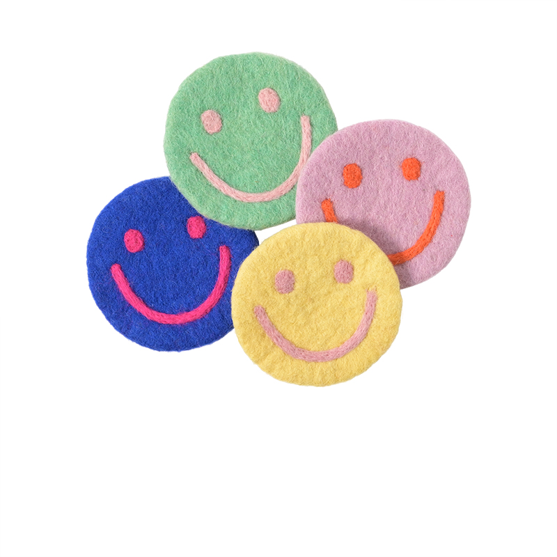 Aveva Glasonderzetter Smiley 10cm - Wol