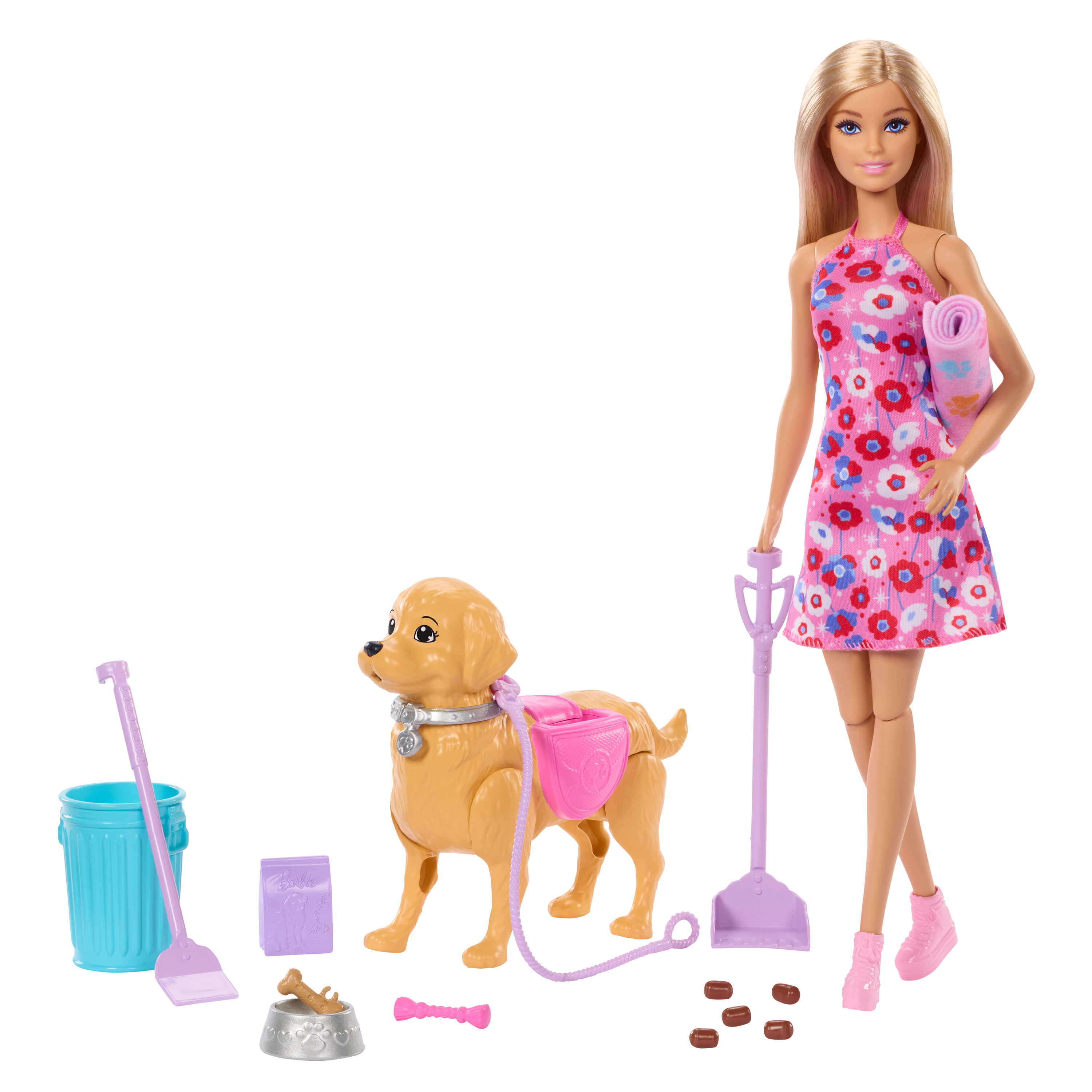 Barbie Wandelen & Trainen Puppy met Barbiepop, Walk& Potty