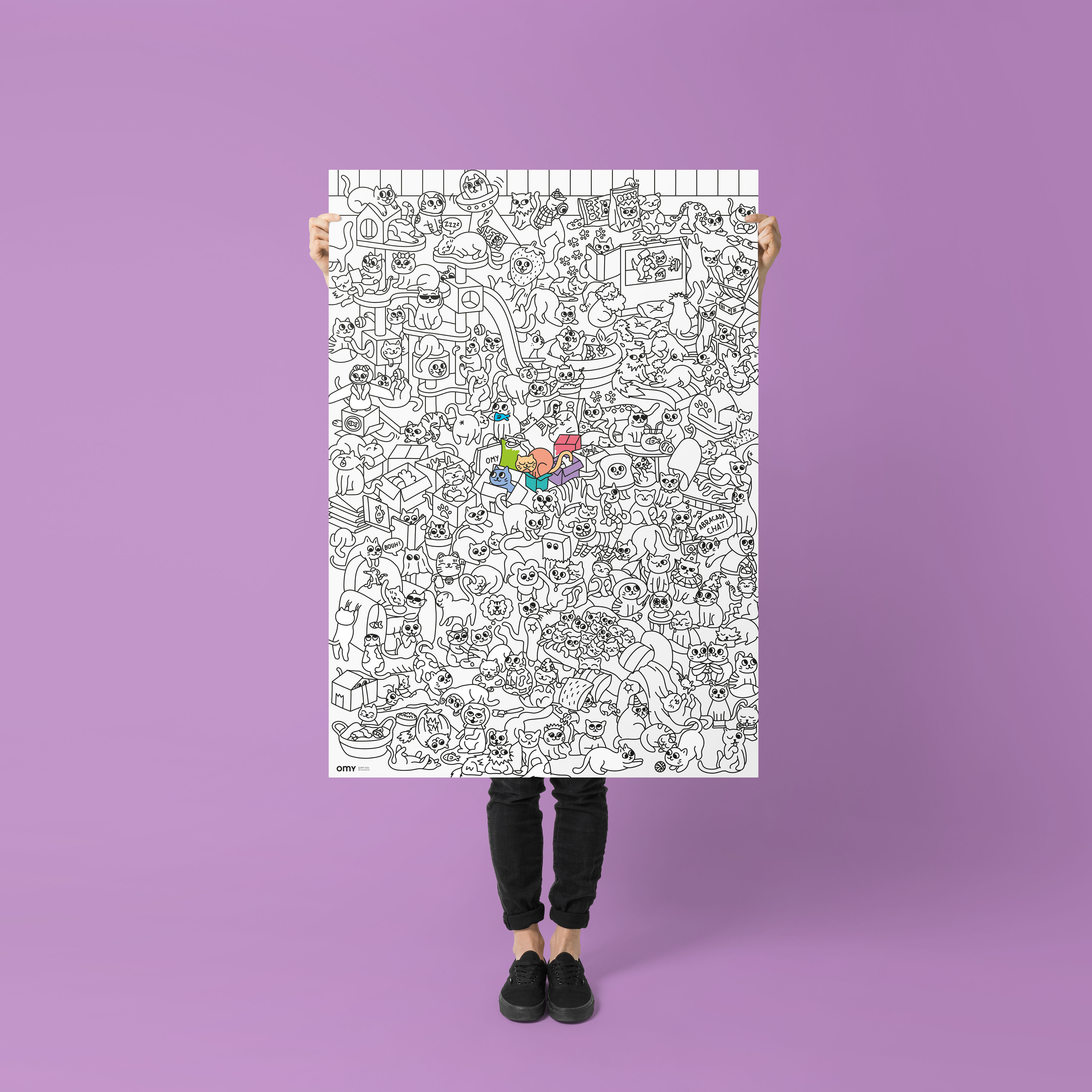 Omy Poster om in te Kleuren Kitty 70x100 cm