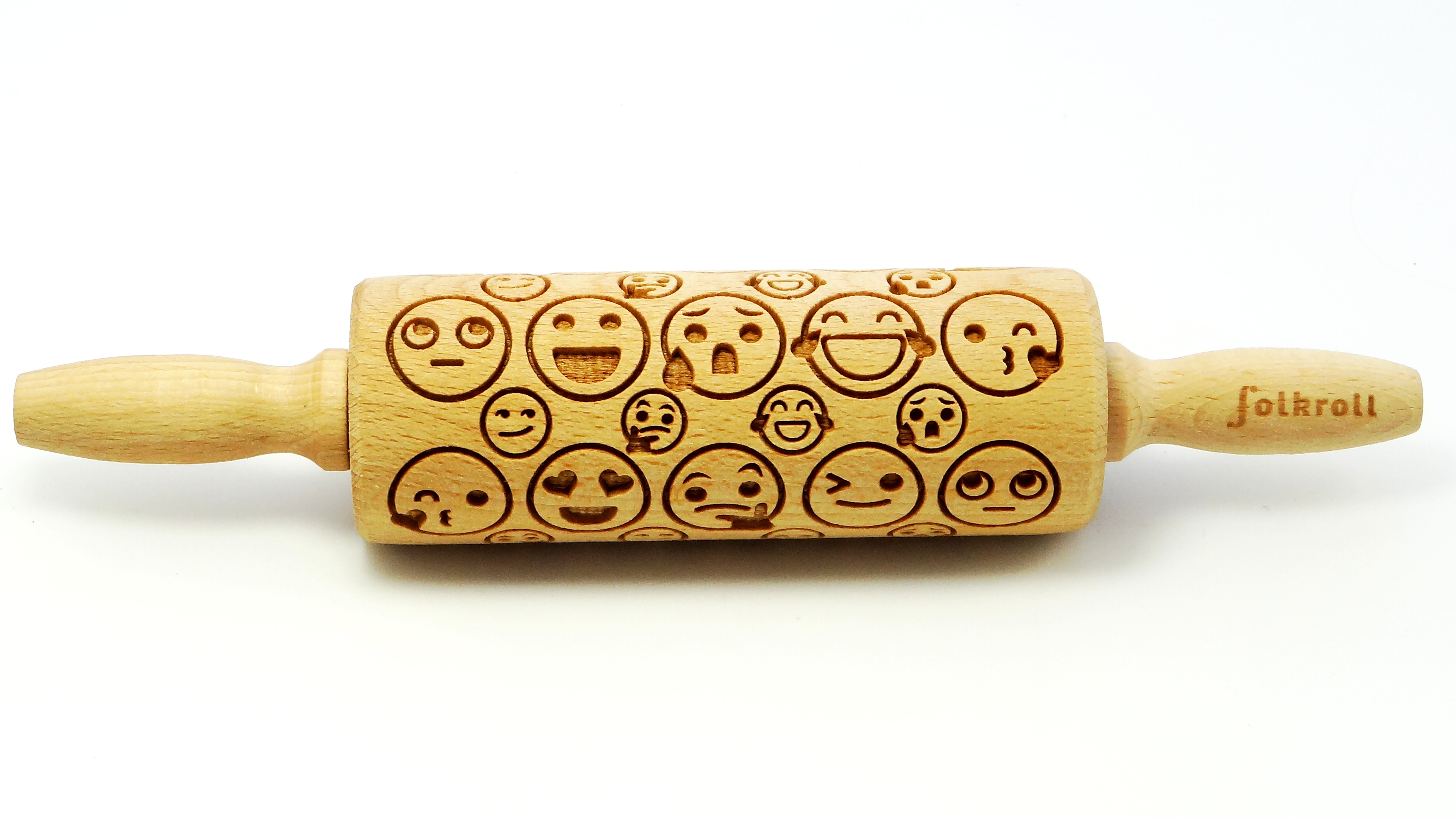 Folkroll Deegrol Junior Emoticons - 23x4.5 cm - Hout
