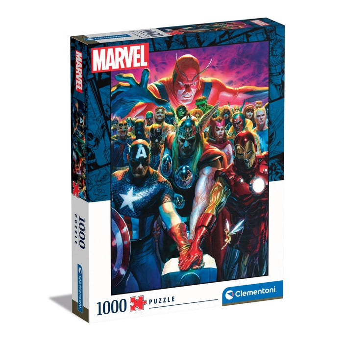 Clementoni - 39675 - Puzzle Marvel Avengers - Rompecabezas De 1000 Piezas, Rompecabezas Para Adultos - Hecho En Italia