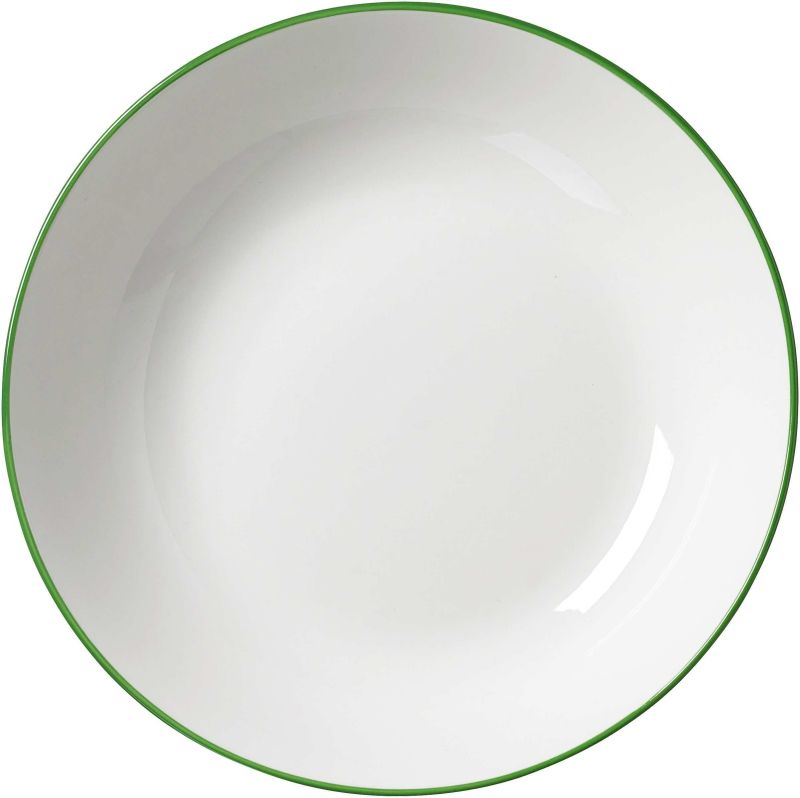 Ritzenhoff & Breker Diep Bord Adela Wit/Groen 20x4.5 cm - Porselein - Soepbord