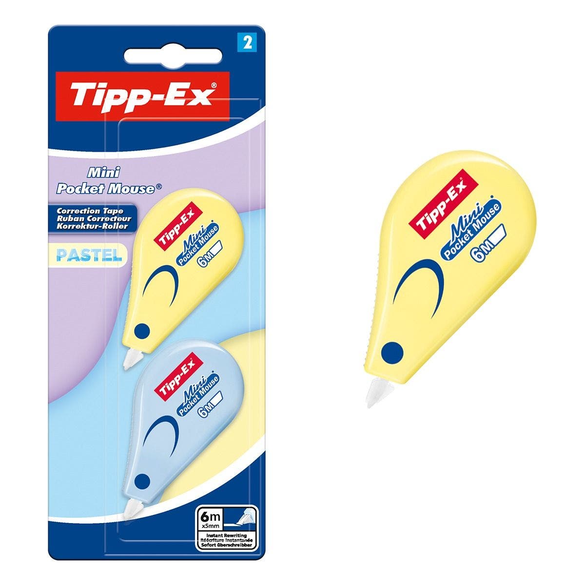 BIC Tipp-Ex Mini Pocket Mouse Pastel 2 stuks - Blister