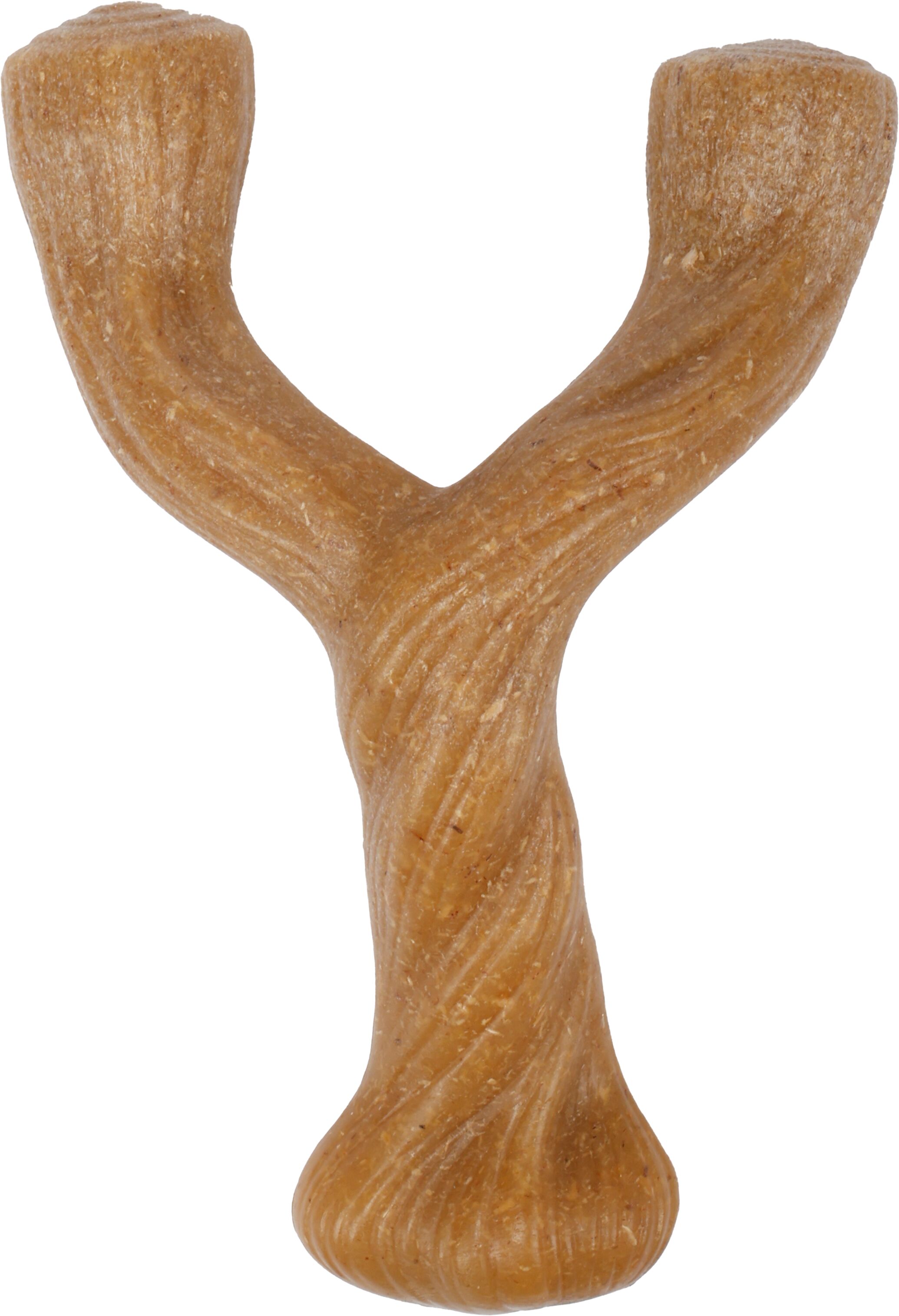 Flamingo Hondenspeelgoed Wood Y-Vorm Nyl'o met Rundsmaak S 14x9.5x5 cm Bruin