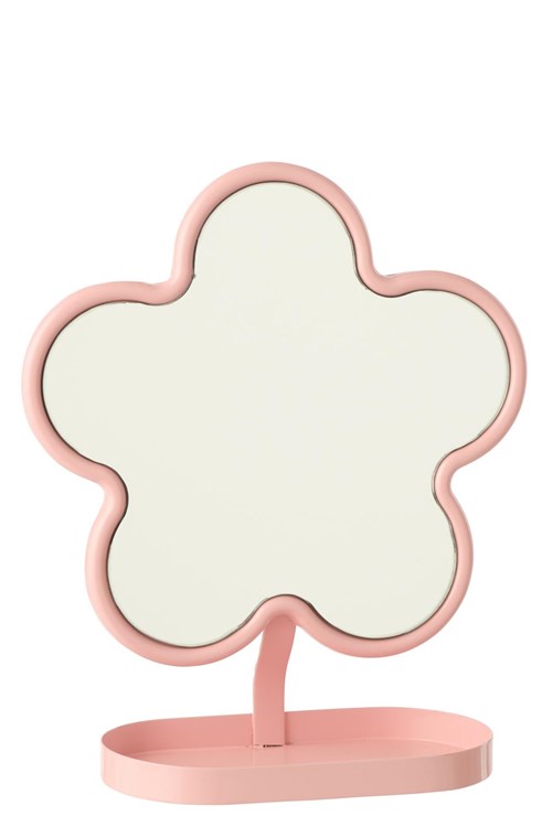 J-Line Spiegel Bloem Roze 24x10x27.5 cm