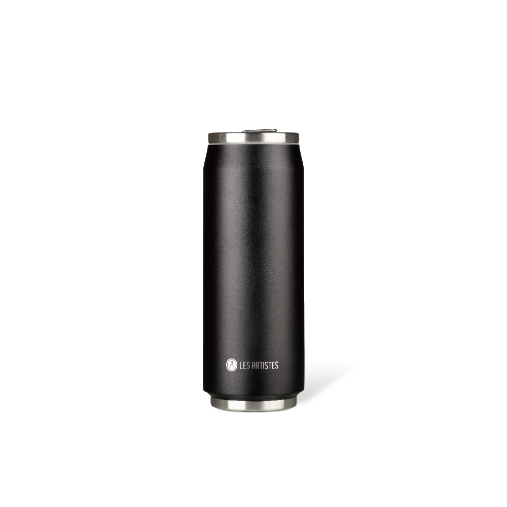 Les Artistes Paris Thermosbeker Zwart met Rietje RVS 500 ml